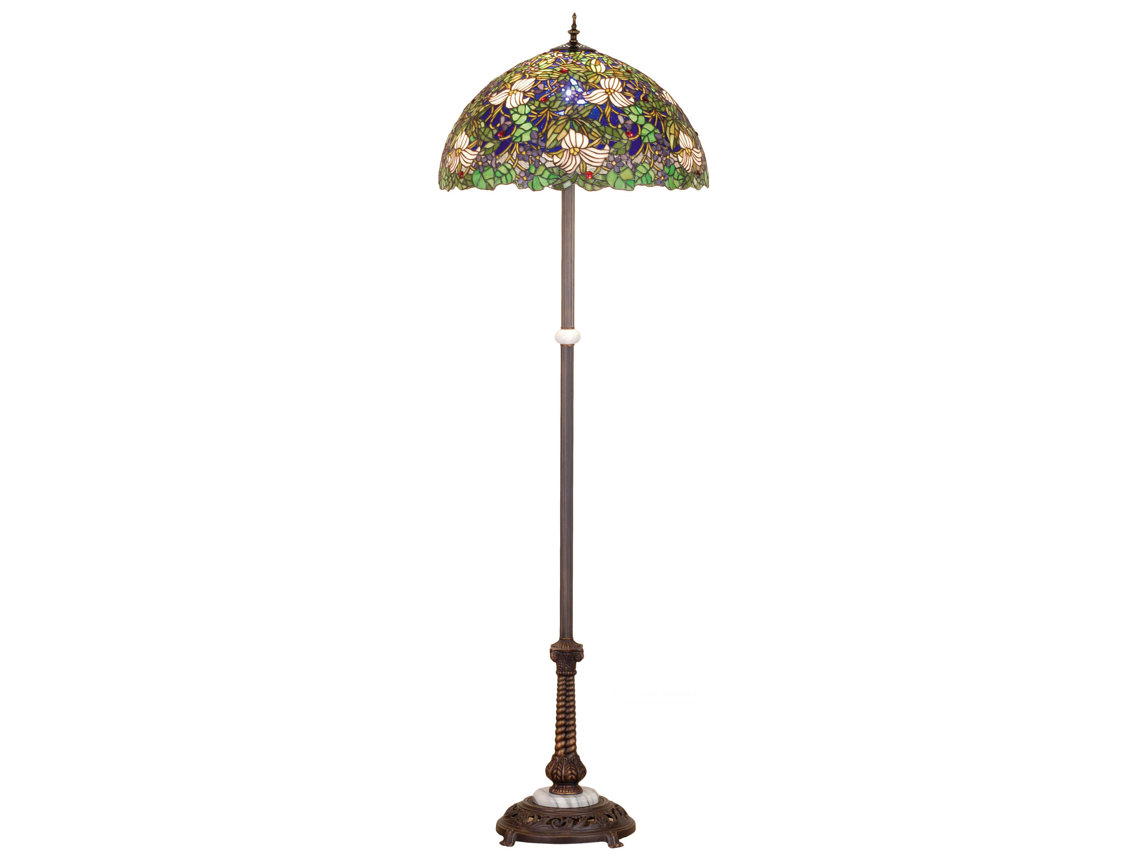 Meyda Tiffany Trillium & Violet Bronze Floor Lamp