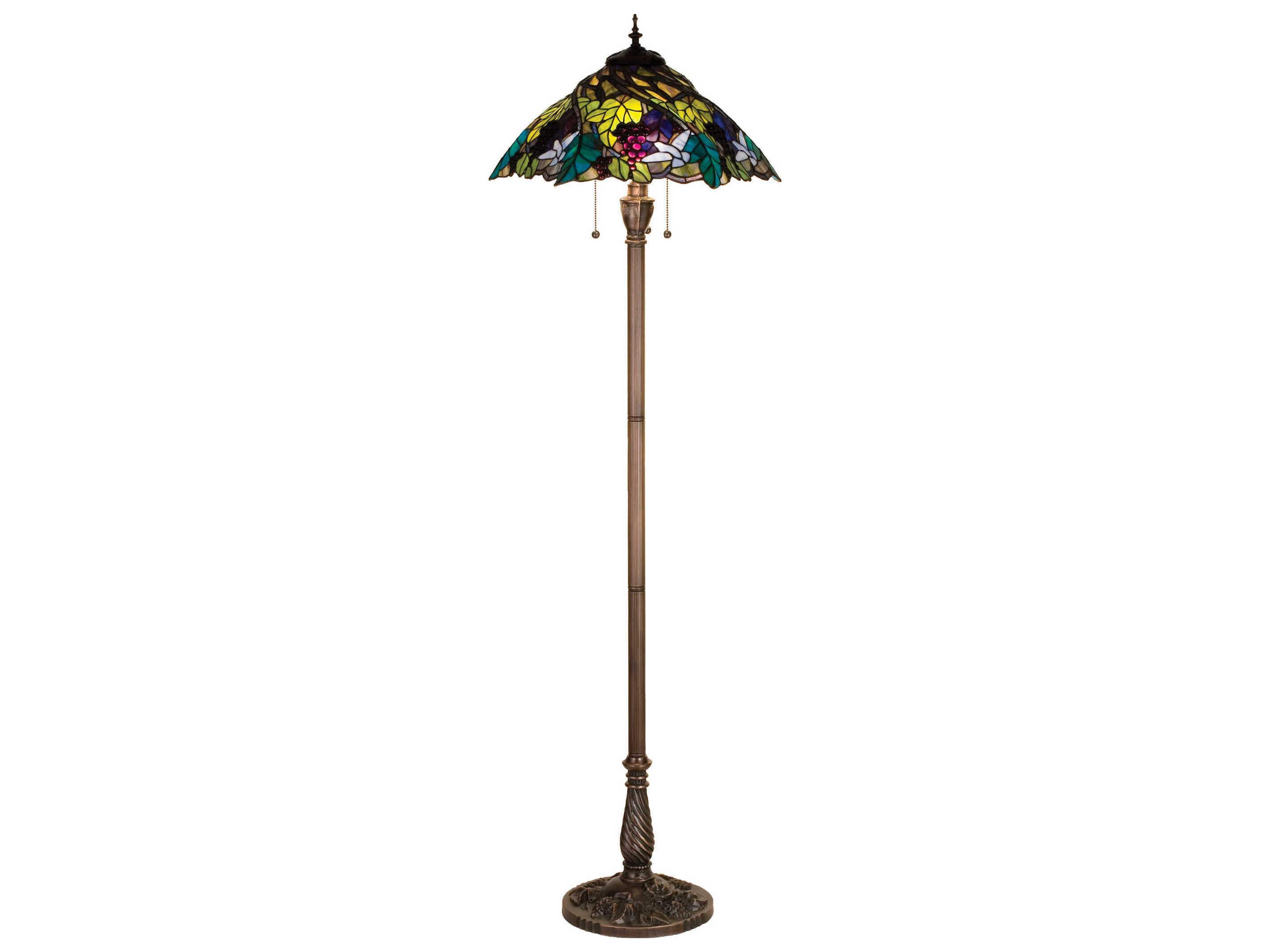 Meyda Tiffany Spiral Grape Bronze Floor Lamp