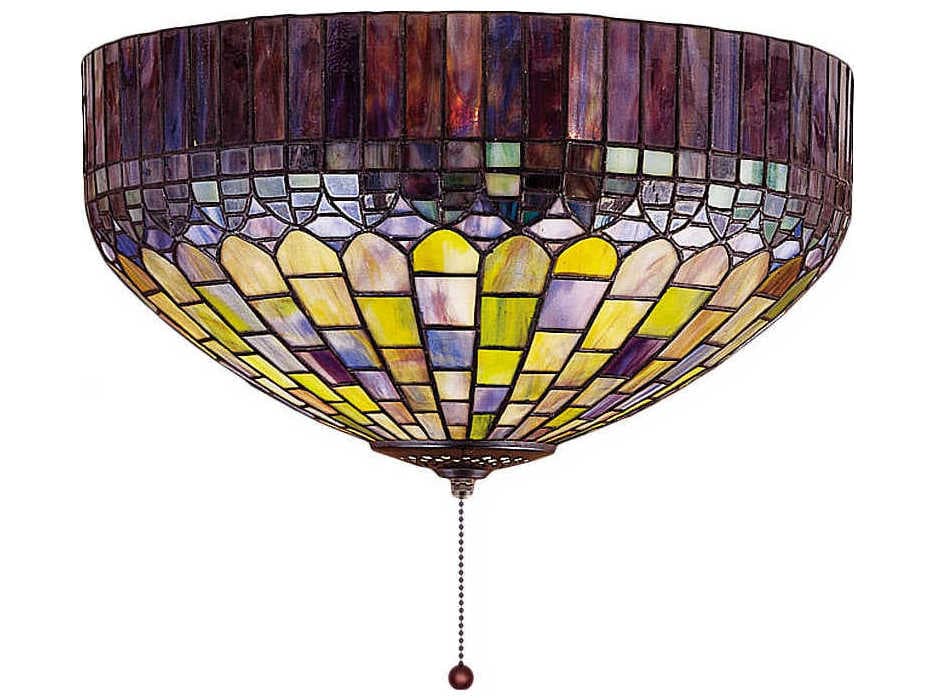 Meyda Tiffany 3-Light Bronze Bowl Geometric Flush Mount