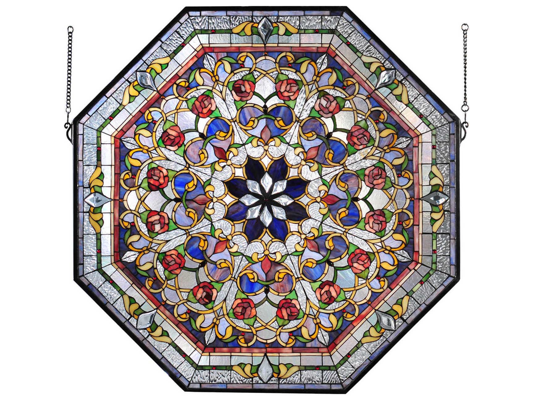 Meyda Tiffany Front Hall Floral Stained Glass Window