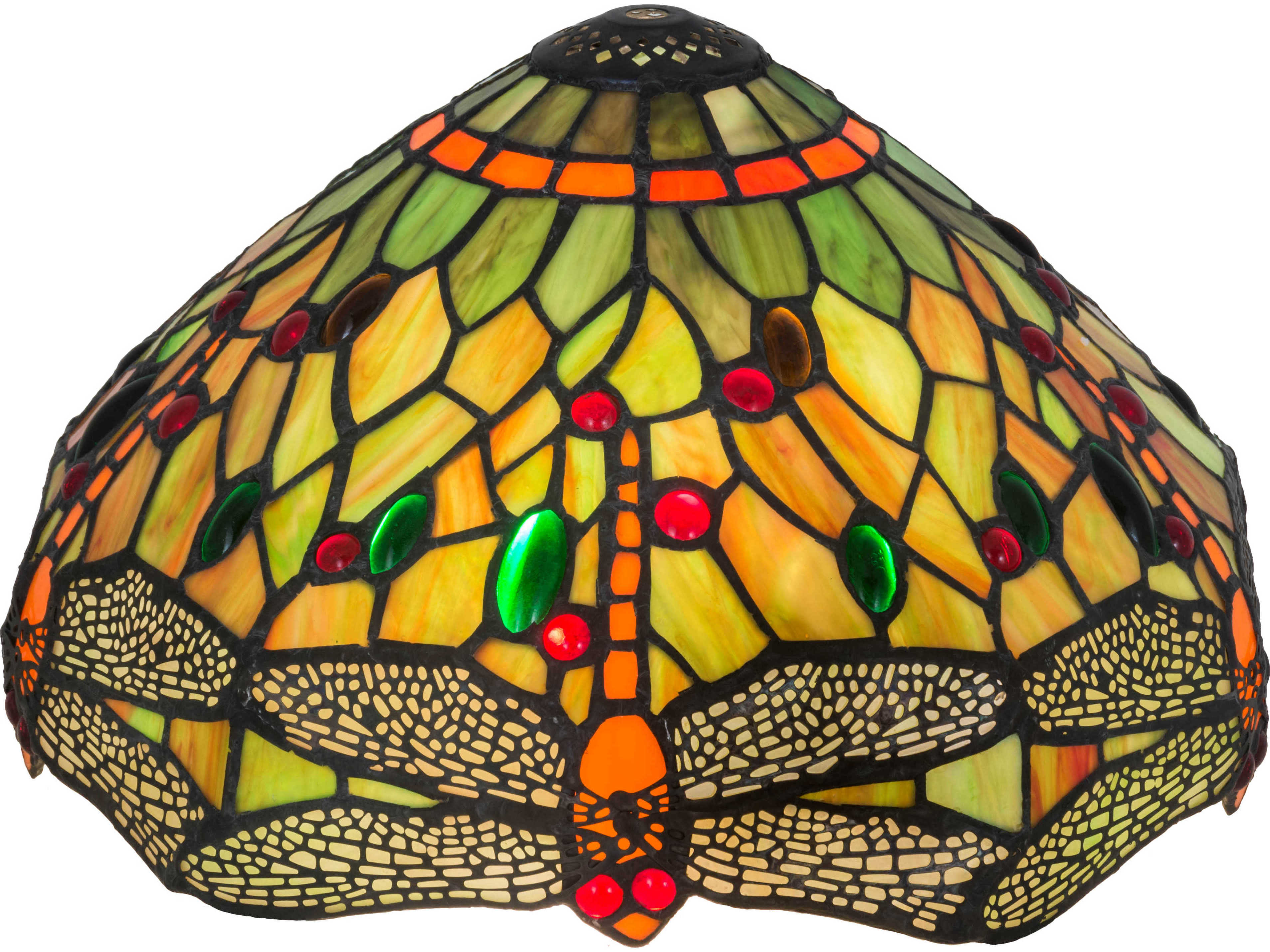 Meyda Tiffany Hanginghead Dragonfly Orange Green Shade