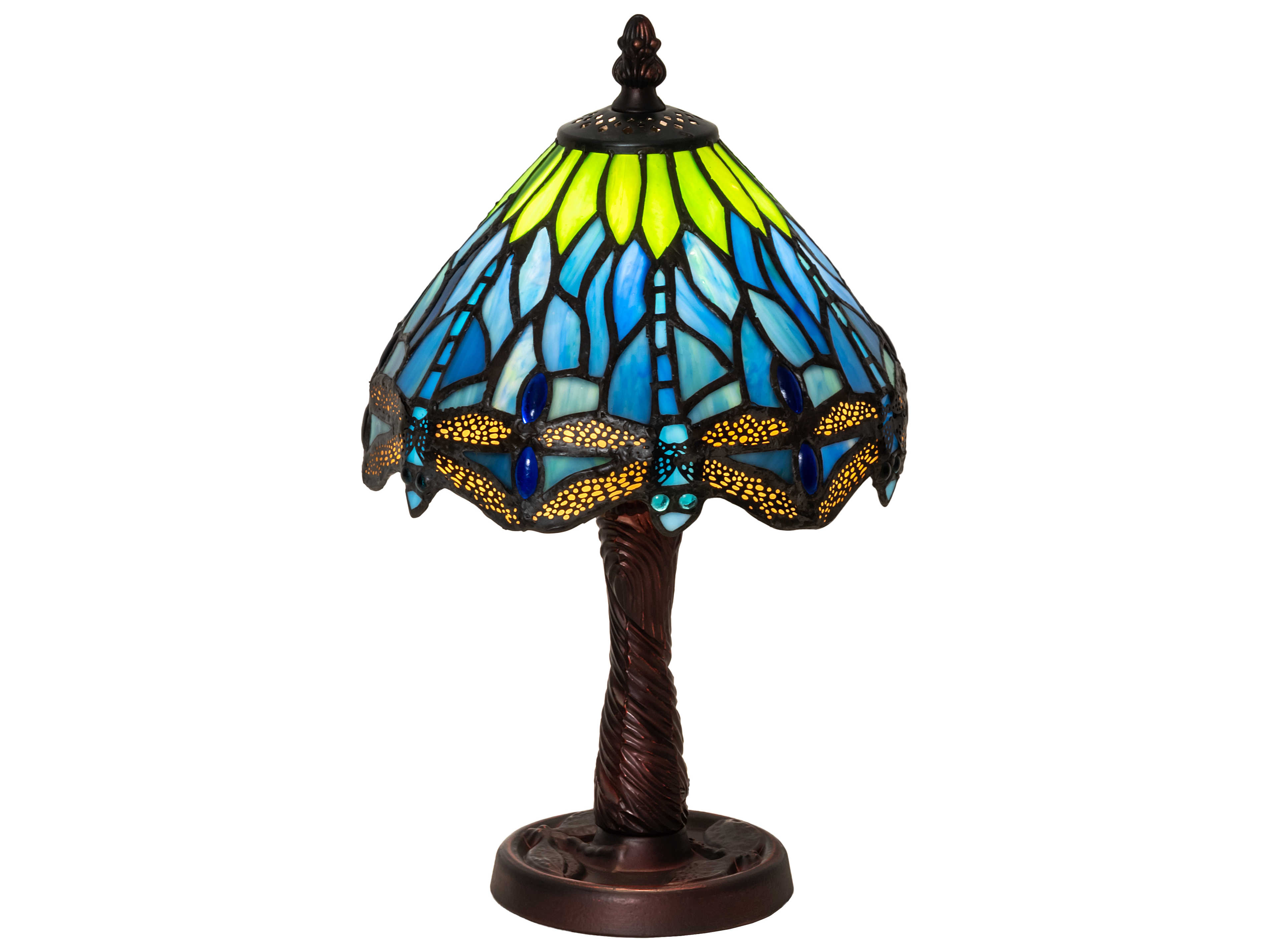 Meyda Tiffany Hanginghead Dragonfly Glass Mahogany Bronze Table Lamp