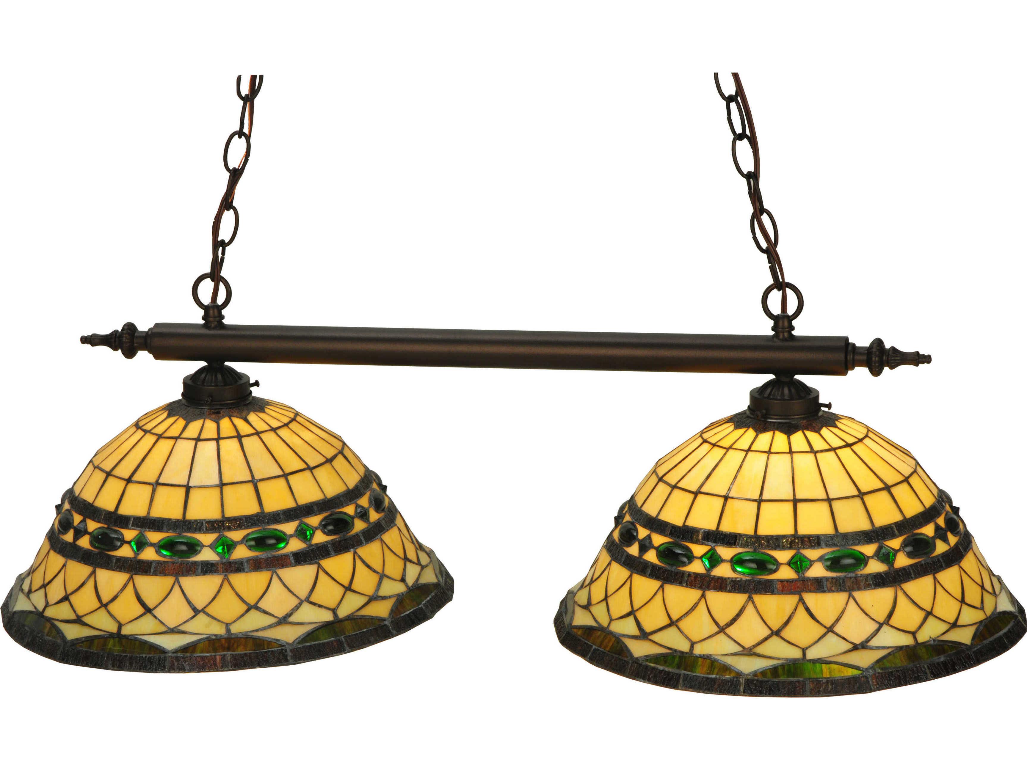 Meyda Tiffany 2-Light Bronze Bowl Island Pendant