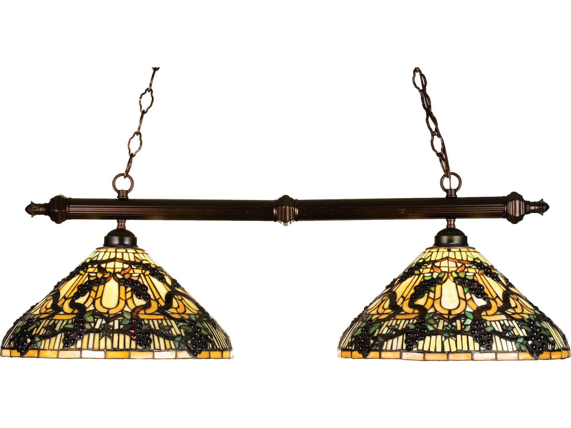 Meyda Tiffany 2-Light Bronze Dome Geometric Island Pendant