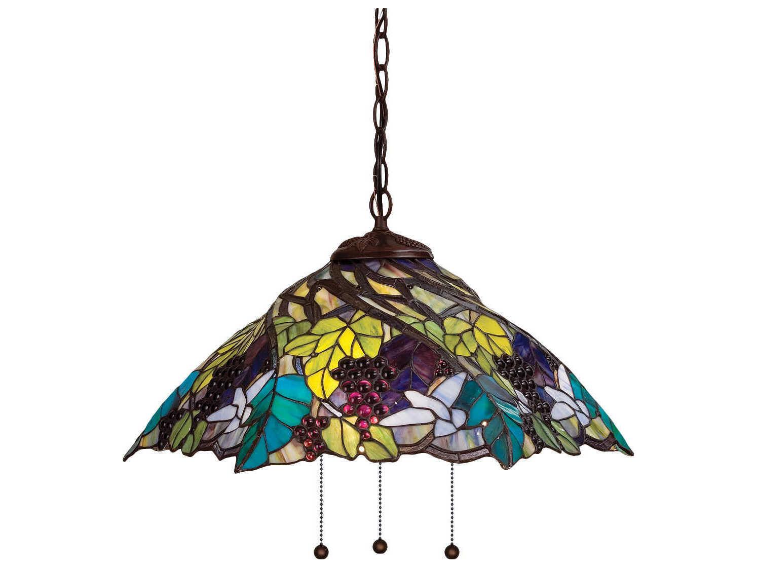 Meyda Tiffany 3-Light Bronze Geometric Pendant