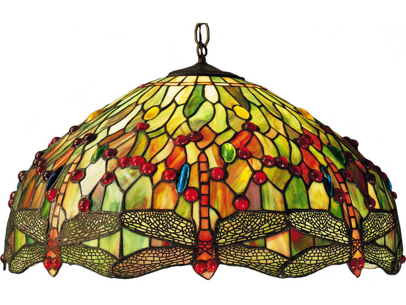 Meyda Tiffany Dragonfly 3-Light Bronze Geometric Pendant