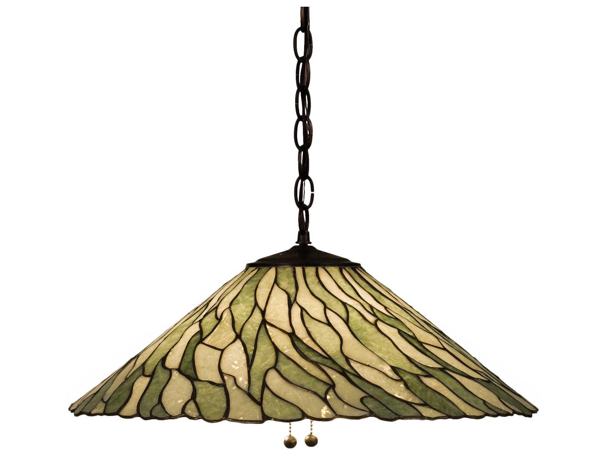 Meyda Willow 3-Light Bronze Tiffany Geometric Pendant