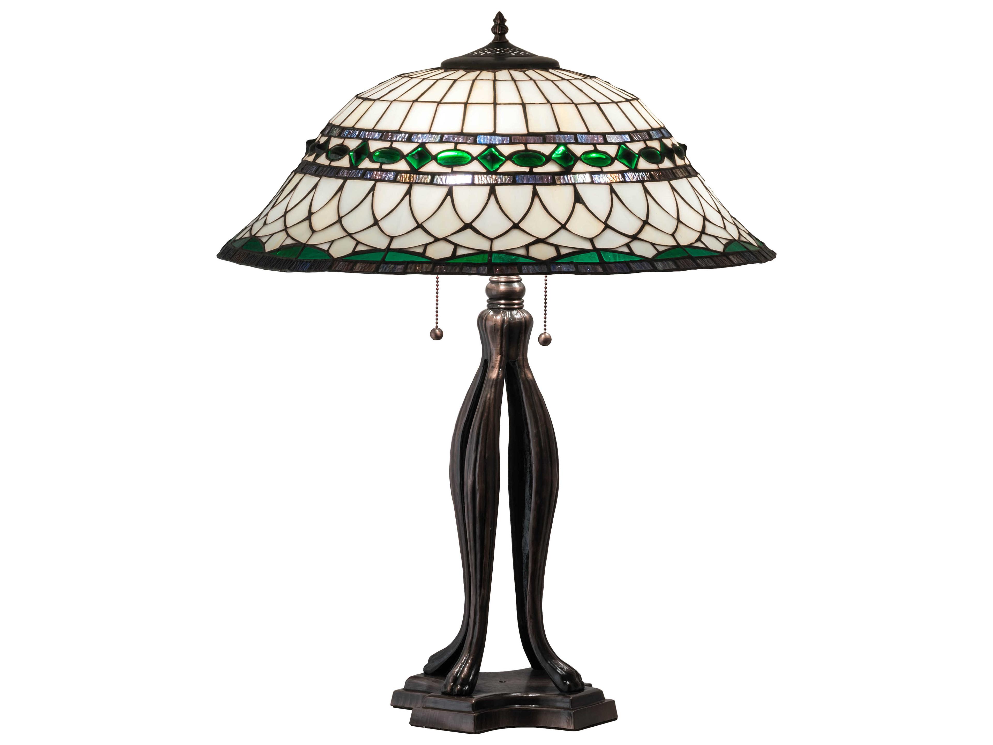 Meyda Tiffany Roman Glass Mahogany Bronze Buffet Lamp