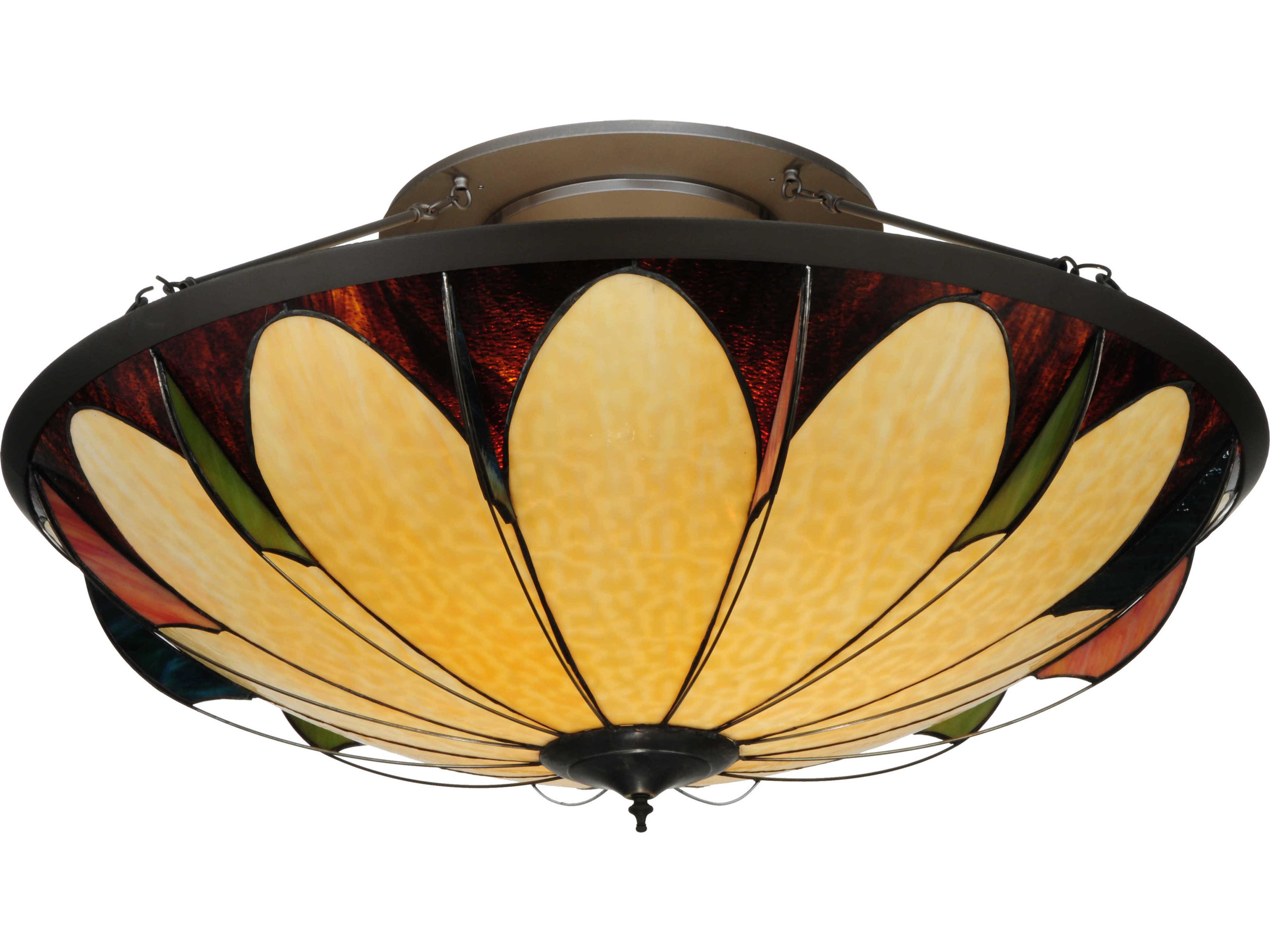 Meyda Metro Fusion 6-Light Bronze Bowl Semi Flush Mount