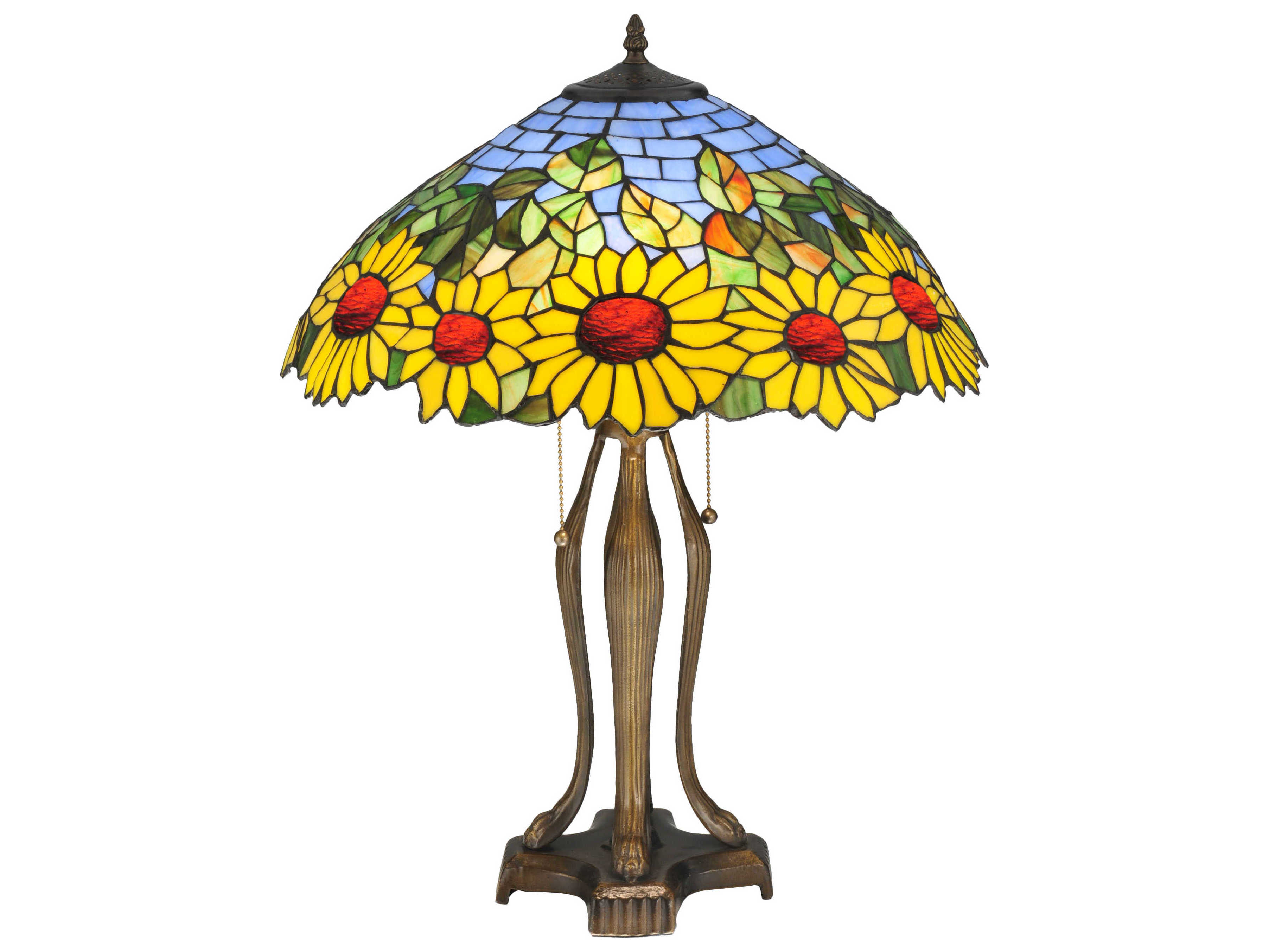 Meyda Wild Sunflower Bronze Tiffany Table Lamp