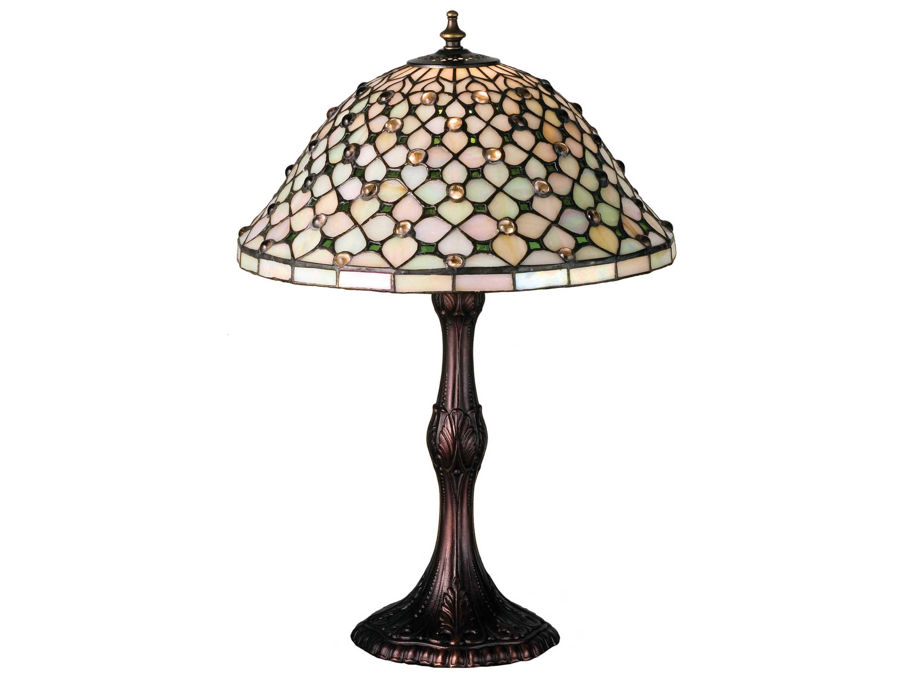 Meyda Diamond & Jewel Bronze Tiffany Table Lamp