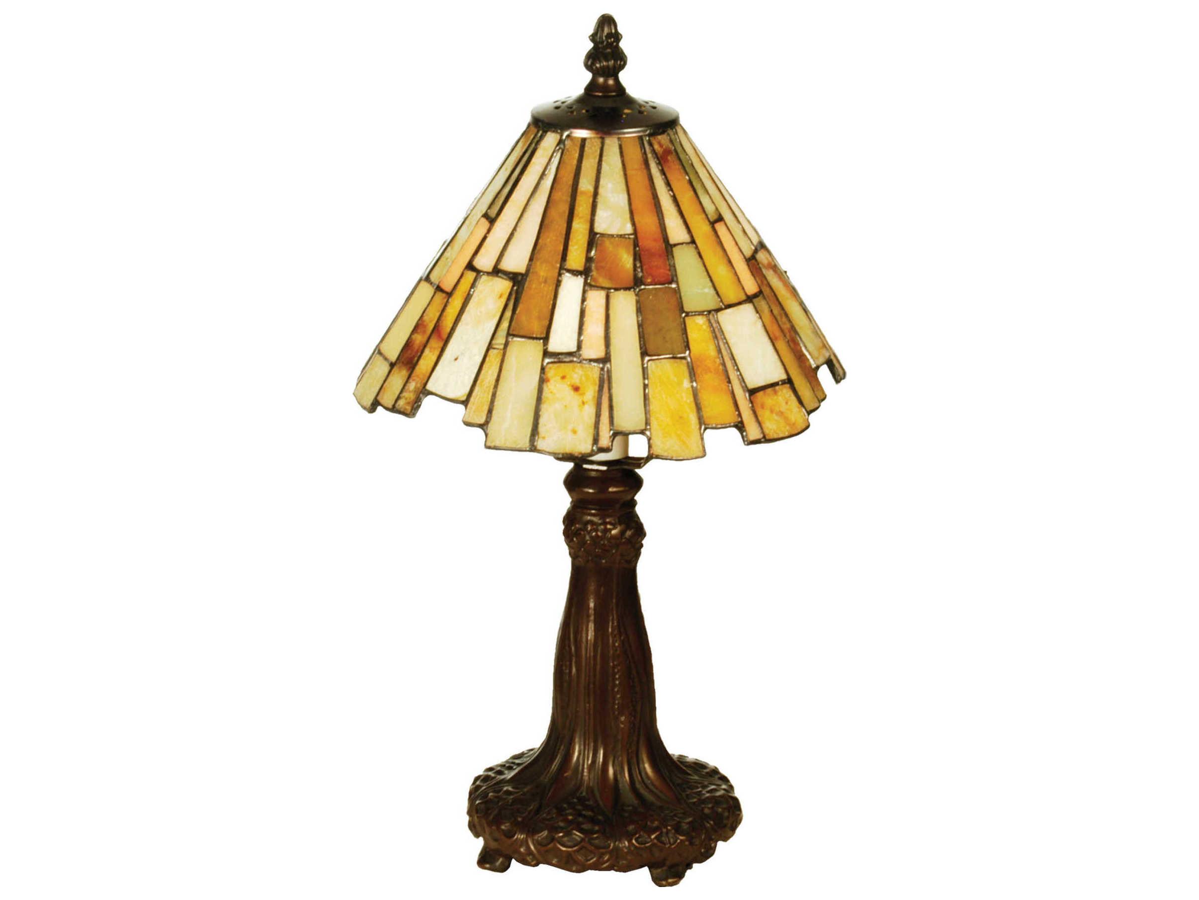Meyda Tiffany Jadestone Delta Mini Bronze Table Lamp