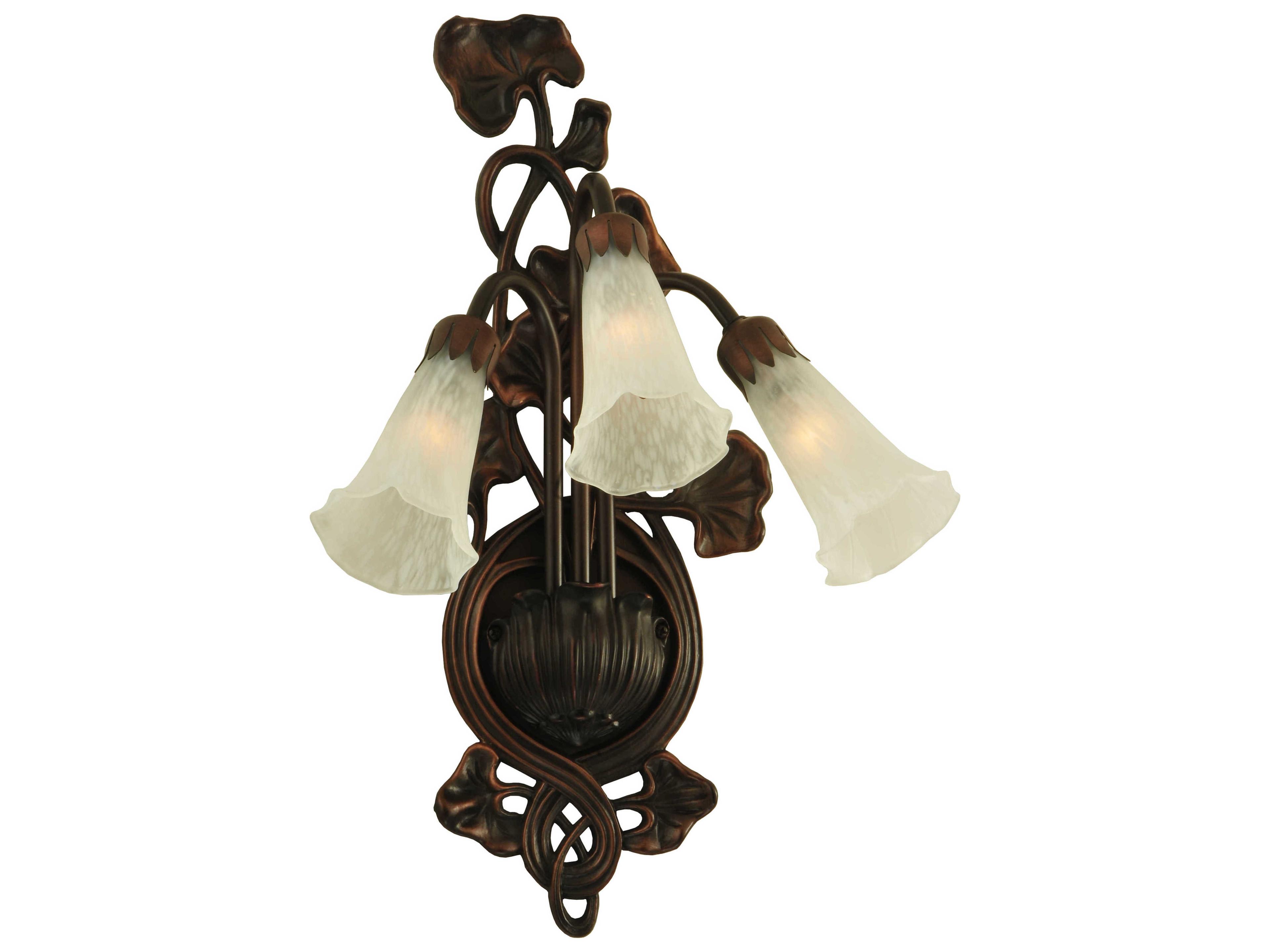 Meyda Pond Lily 3-Light Bronze Wall Sconce