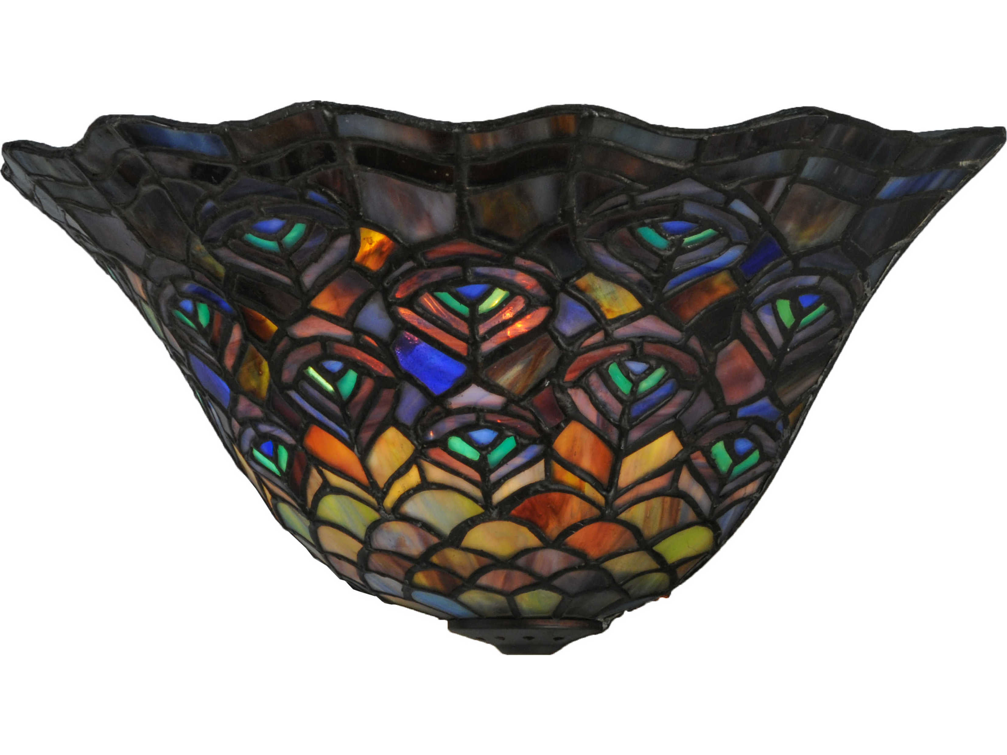 Meyda Tiffany Peacock Feather 2-Light Brown Wall Sconce