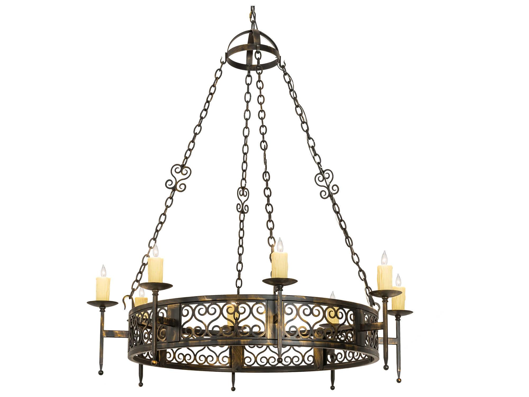 Meyda Toscano 8-Light Black Candelabra Chandelier