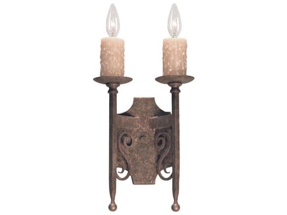Meyda Toscano 2-Light Old Gold Brown Wall Sconce