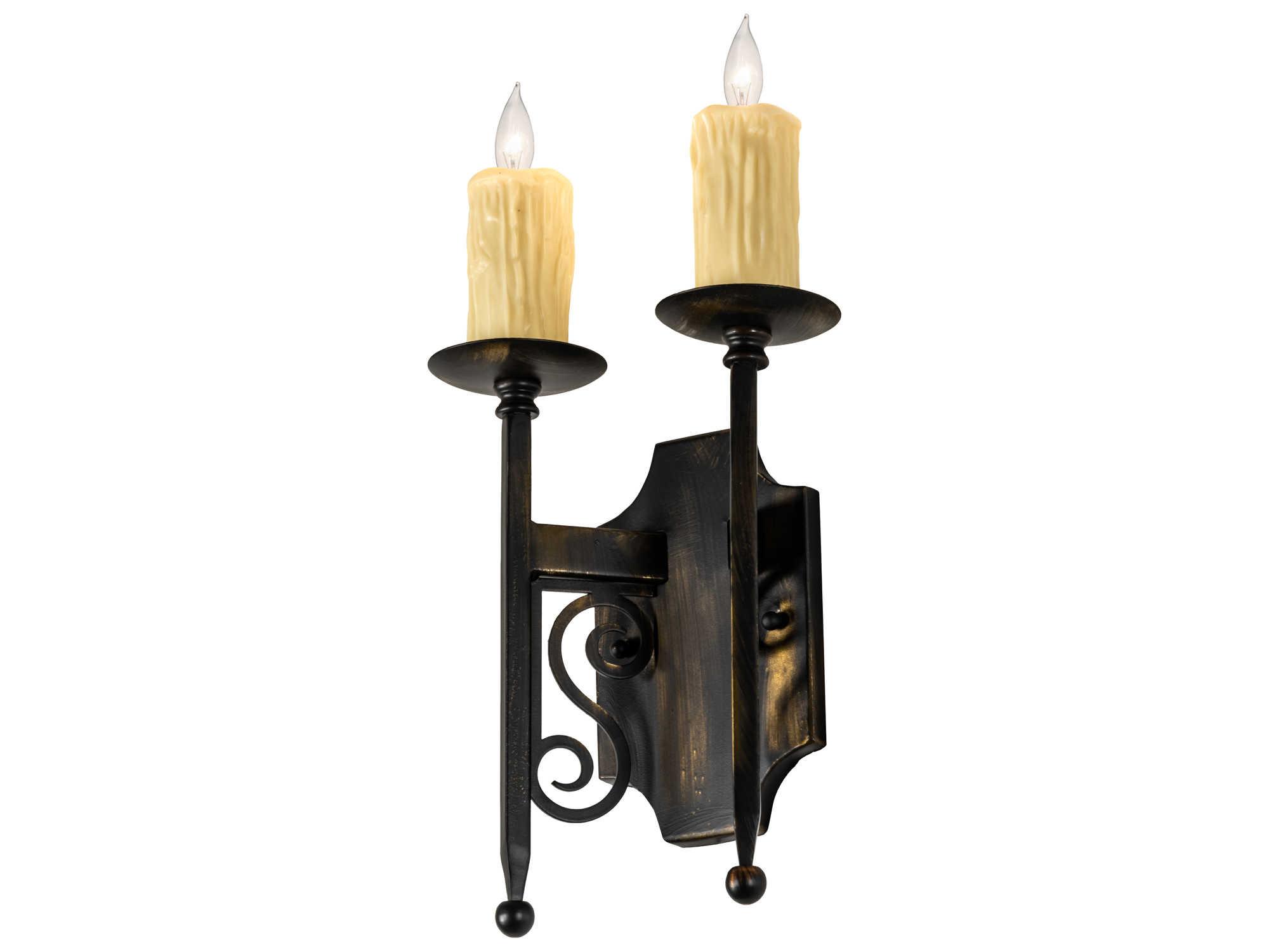Meyda Toscano 2-Light Antique Black Wall Sconce