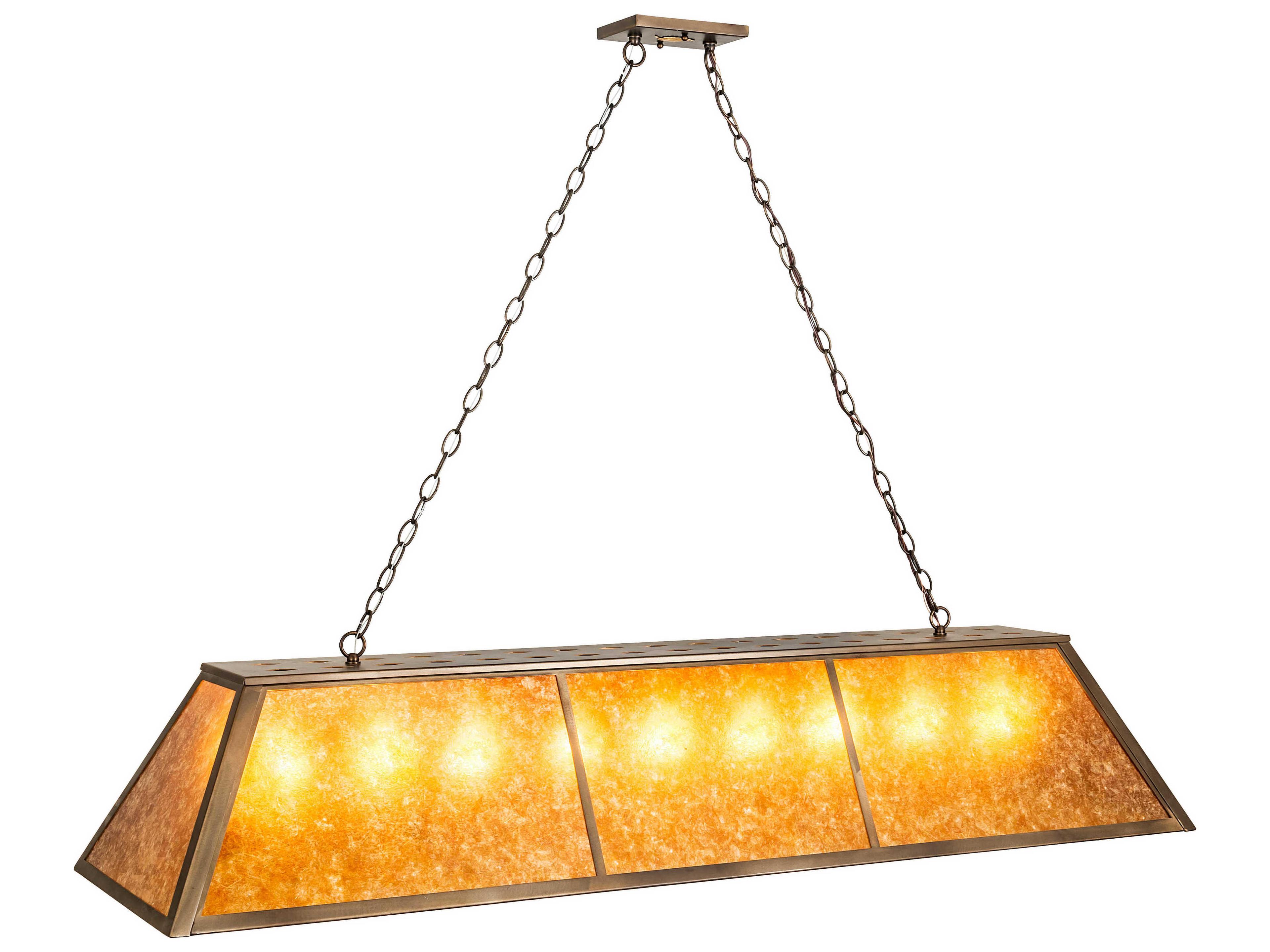 Meyda Tri-panel 9-Light Antique Copper Brown Island Pendant