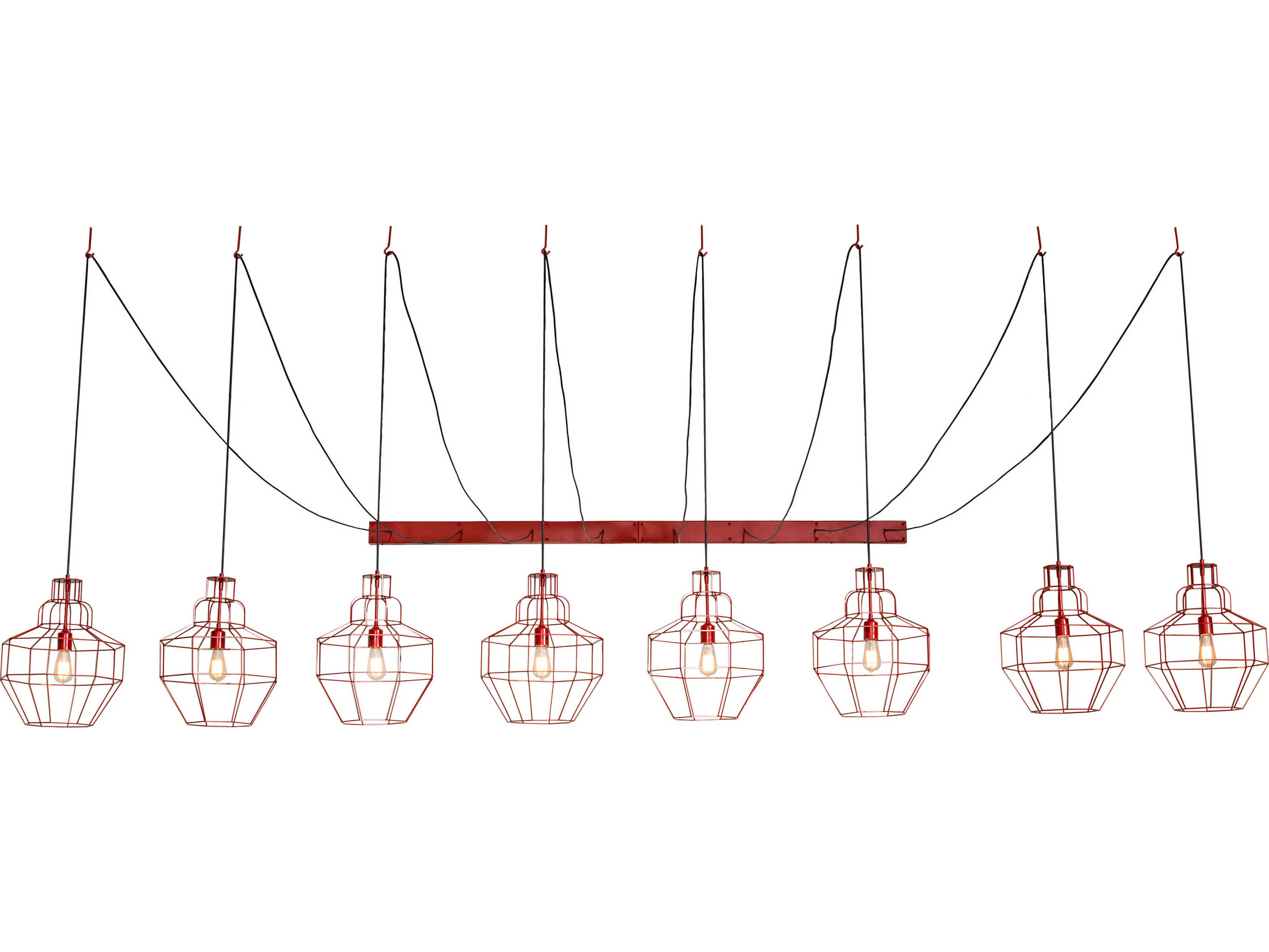 Meyda Troy 8-Light Ruby Red Pendant