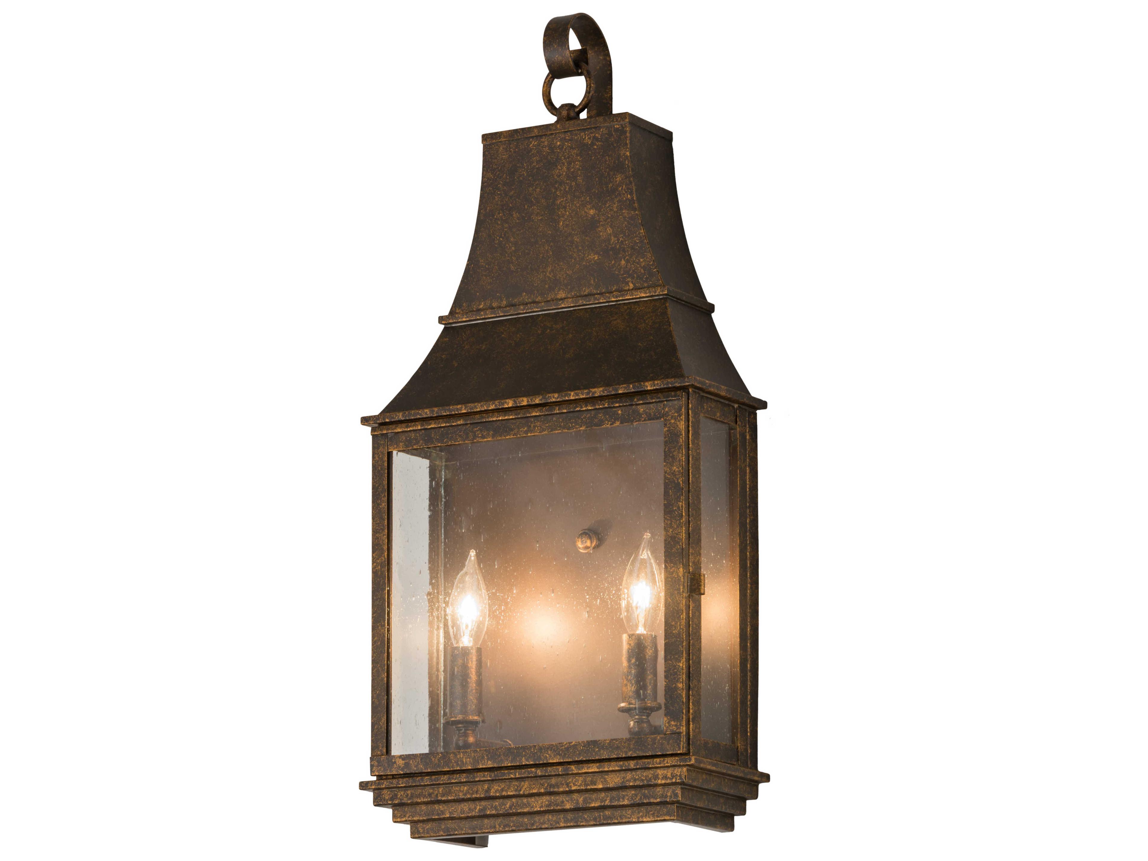 Meyda Bastille 2-Light Bronze Glass Wall Sconce