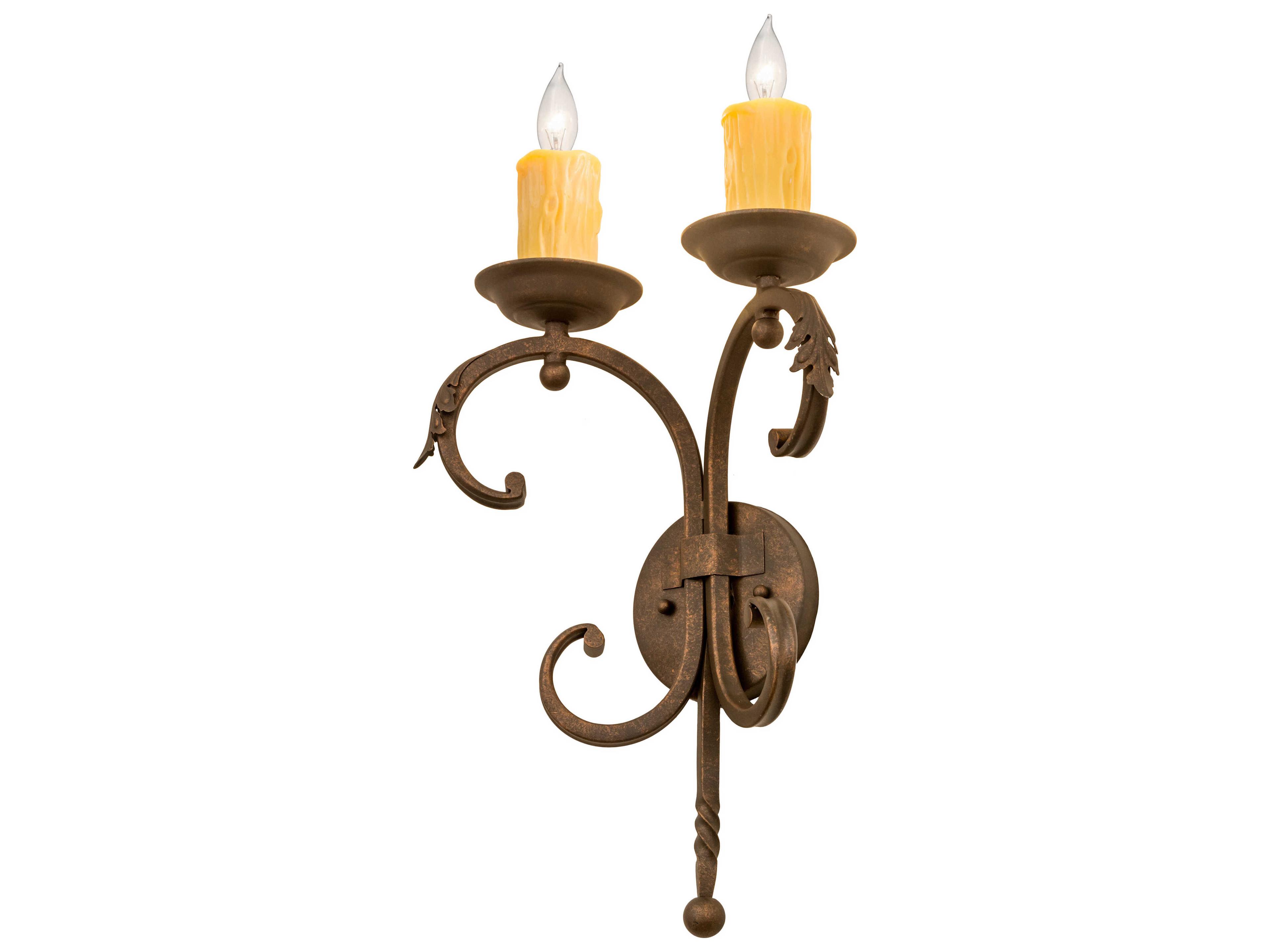 Meyda Andorra 2-Light Brown Glass Wall Sconce