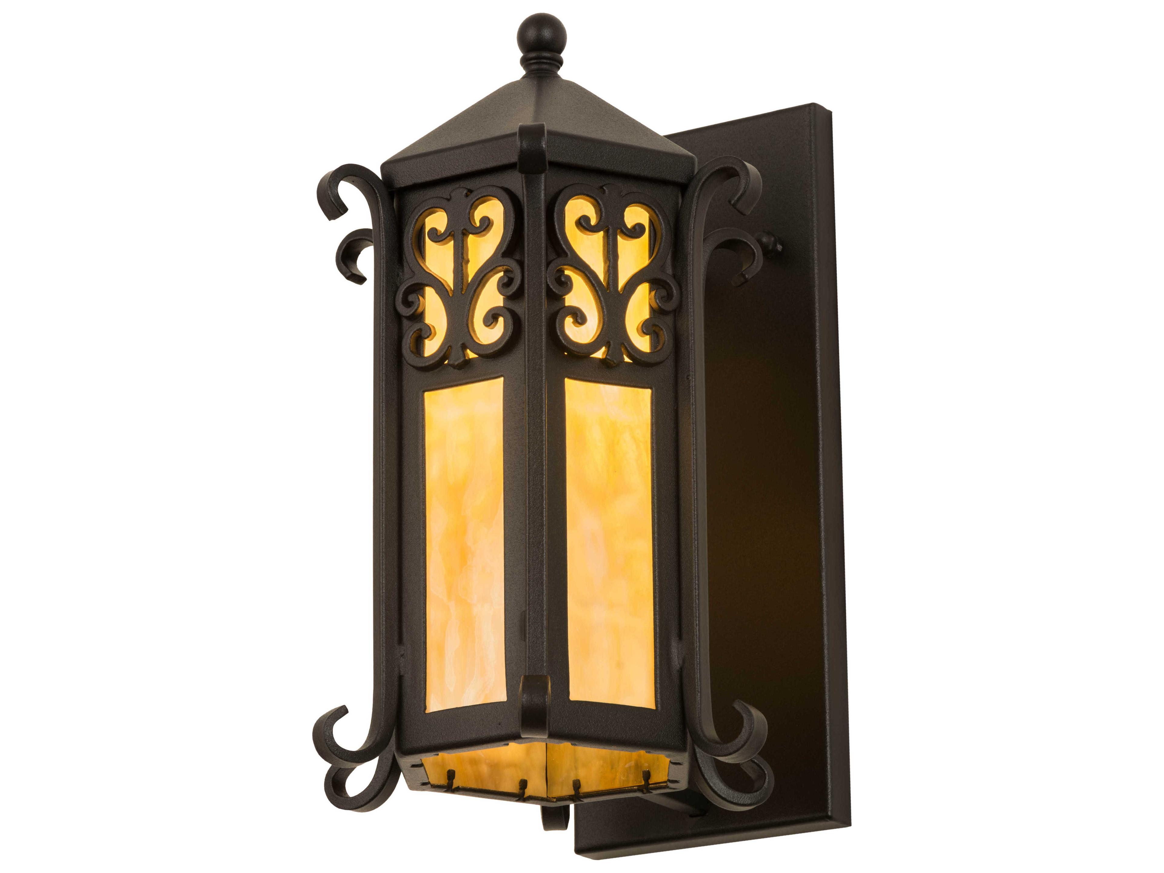 Meyda Caprice 1-Light Black Glass Wall Sconce