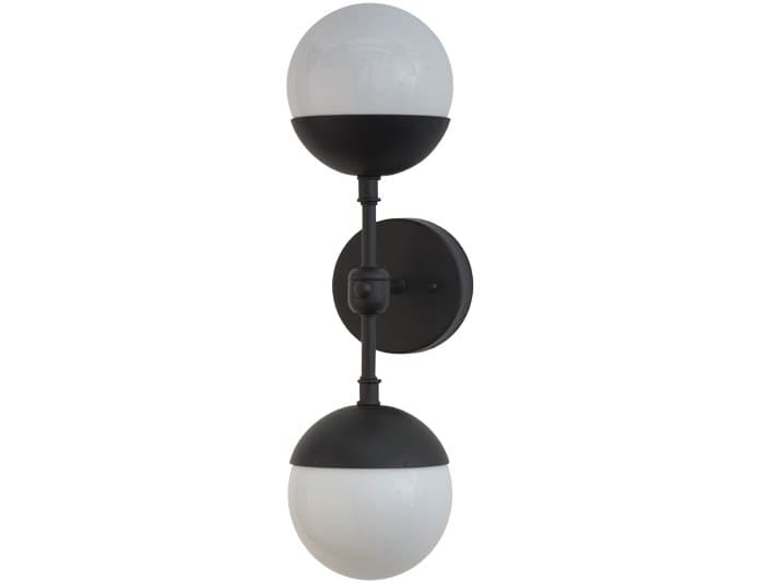Meyda Bola 2-Light Black Glass Wall Sconce