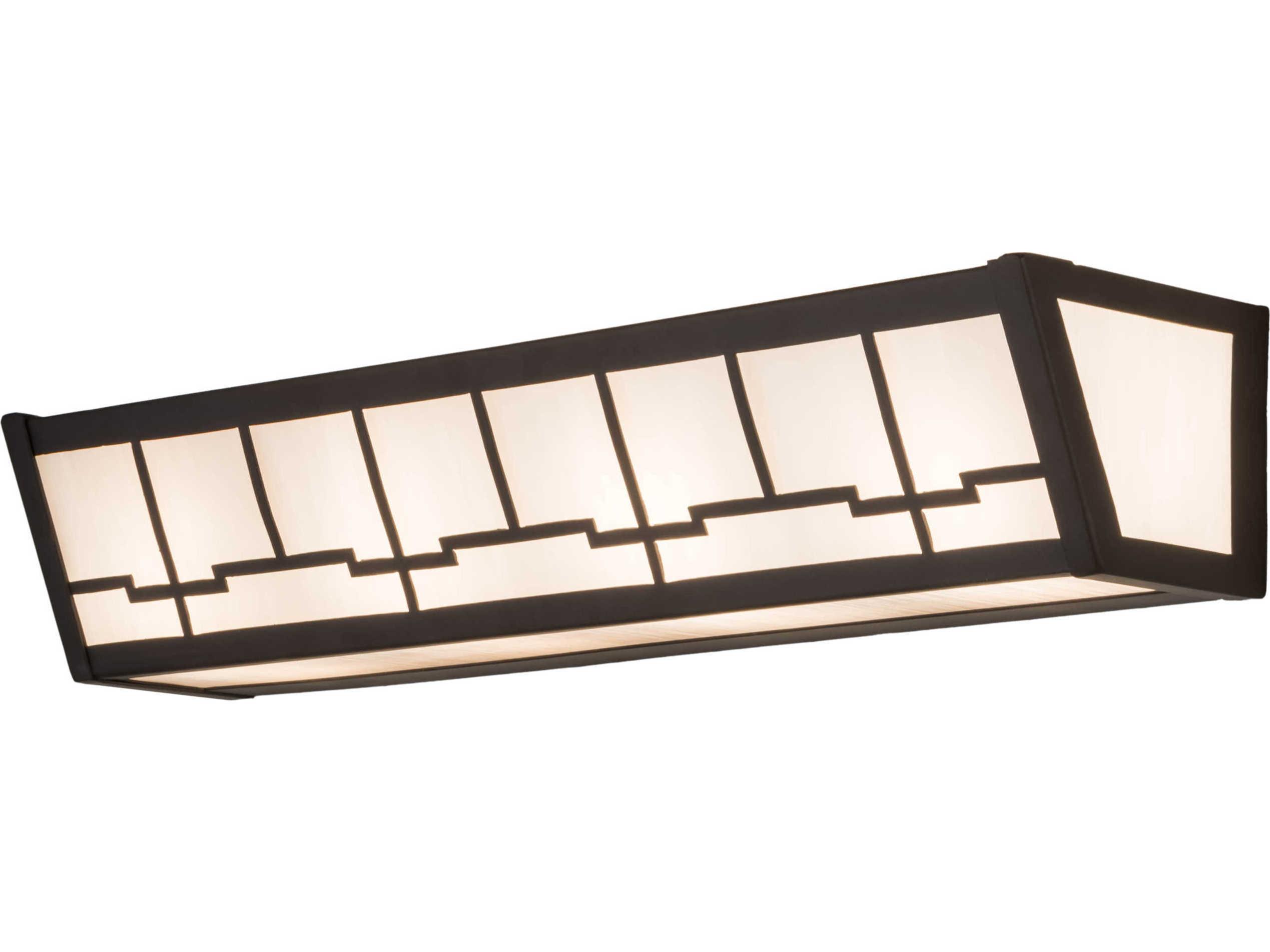 Meyda Bungalow 4-Light Bronze Glass Vanity Light