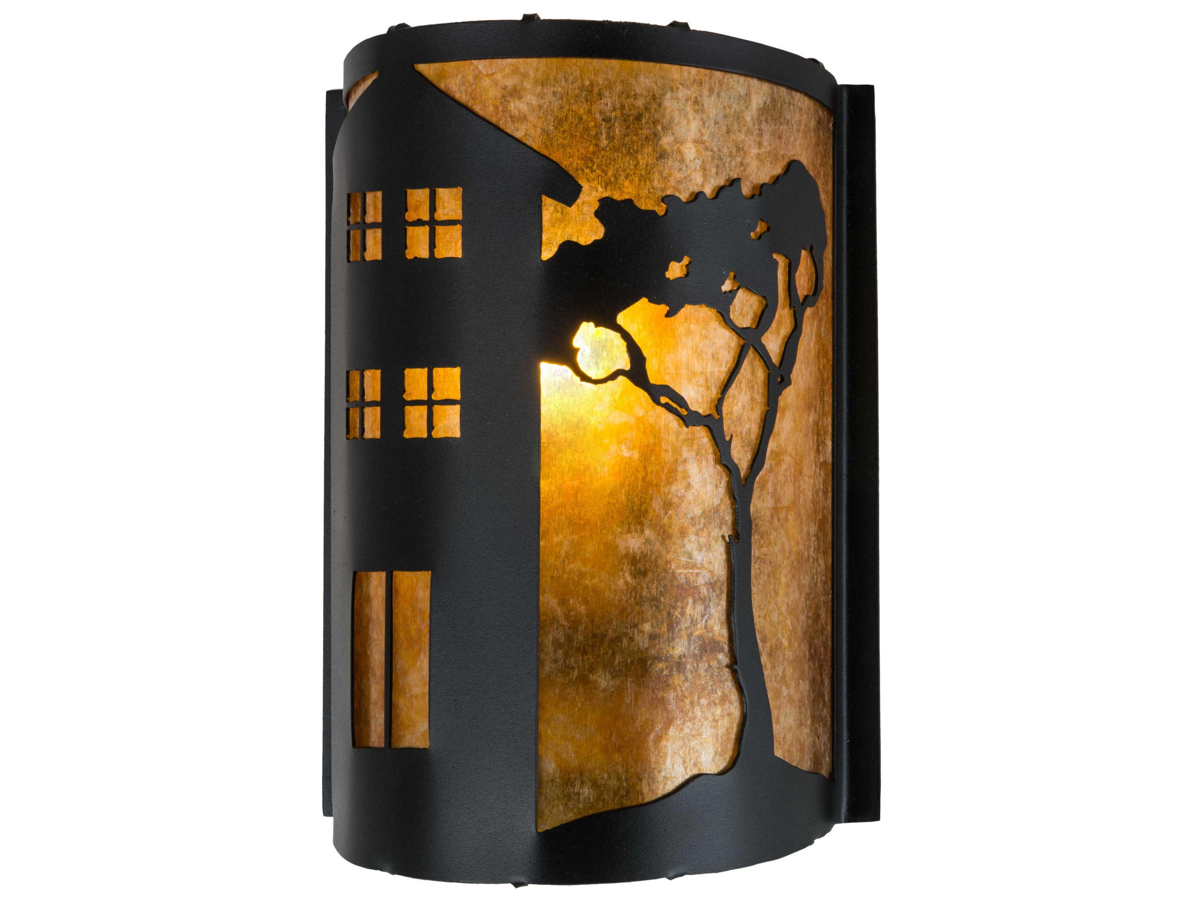 Meyda 1-Light Black Glass Wall Sconce