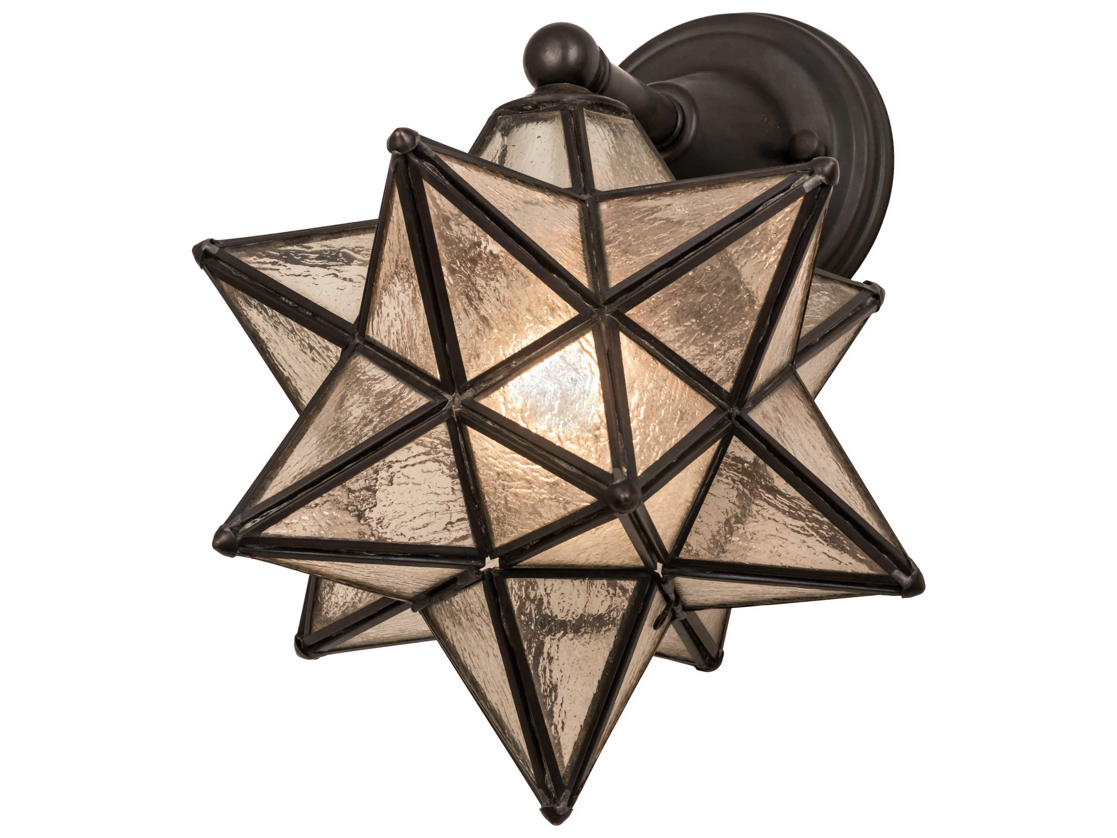 Meyda Moravian Star 1-Light Brown Glass Wall Sconce