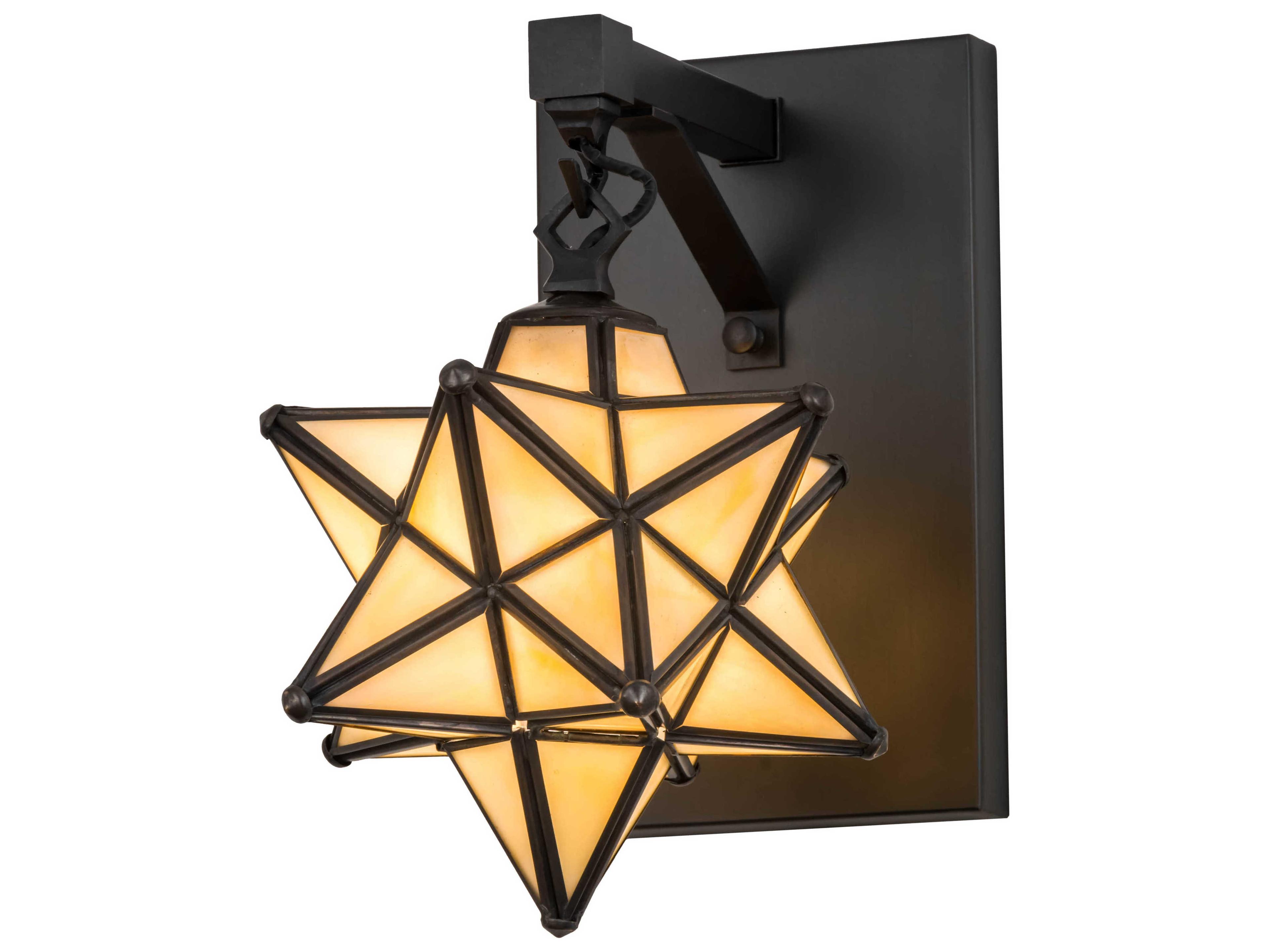 Meyda Moravian Star 1-Light Black Glass Wall Sconce