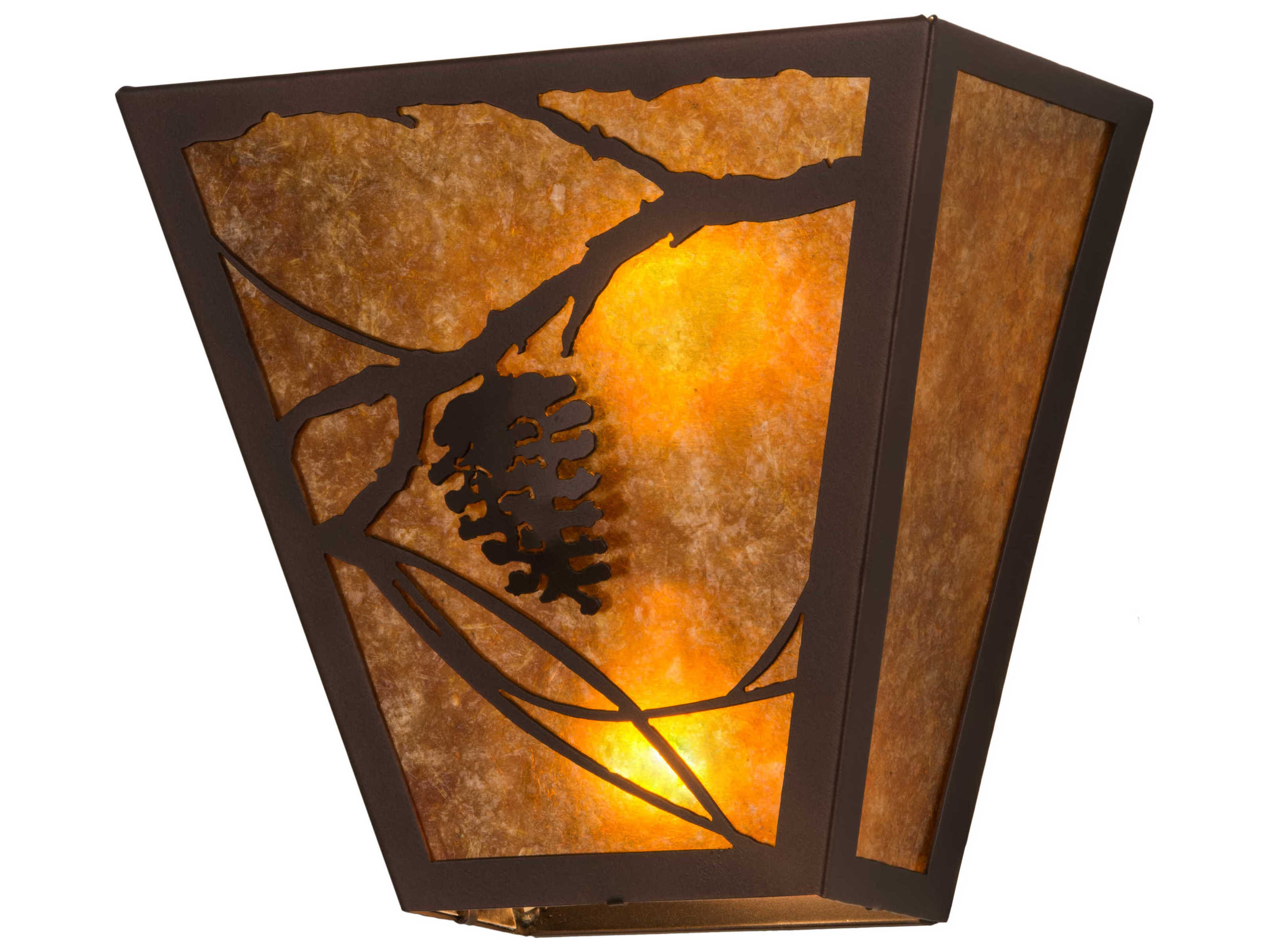 Meyda Whispering Pines 2-Light Bronze Glass Wall Sconce