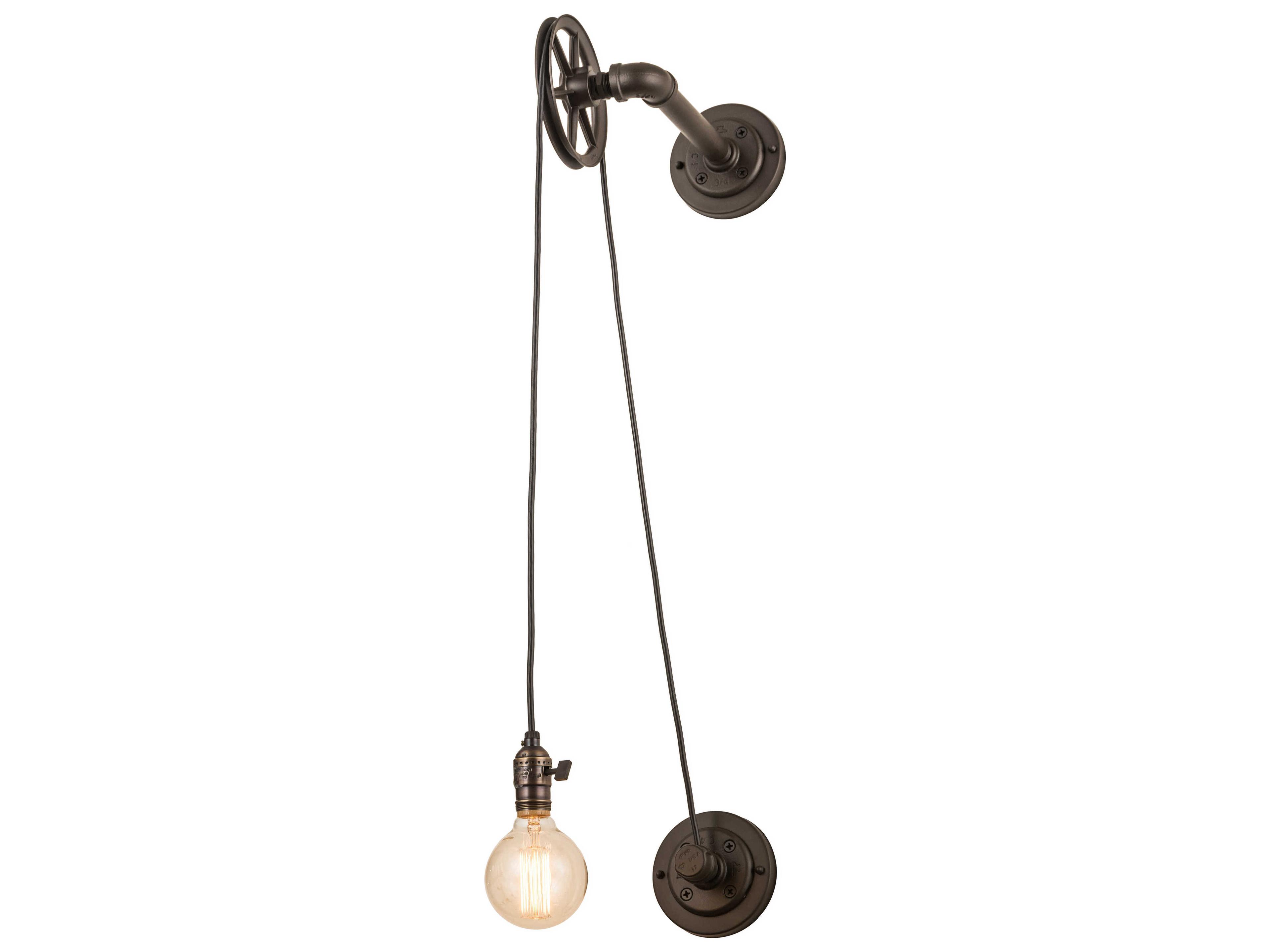 Meyda Alva 1-Light Bronze Glass Wall Sconce