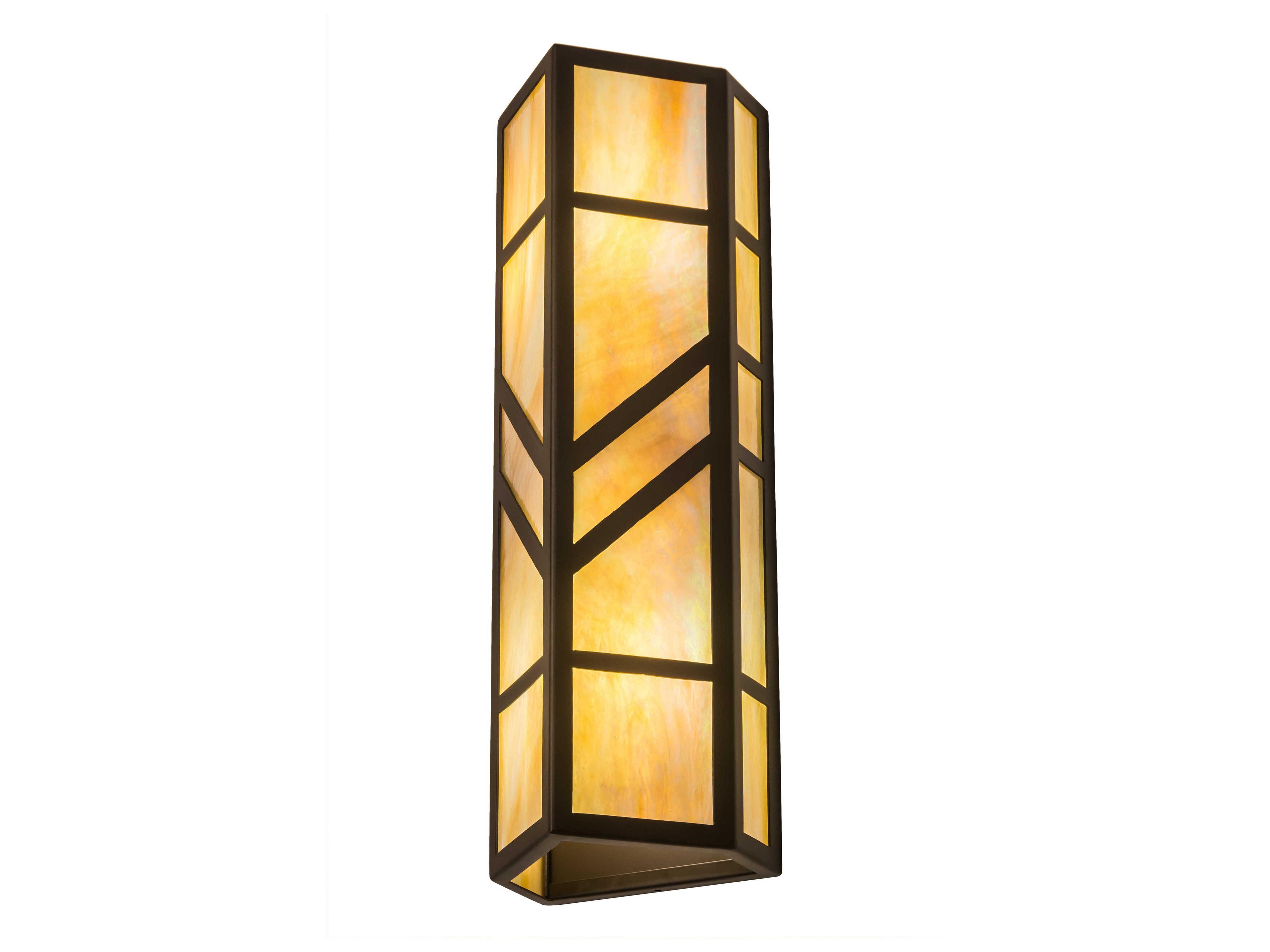 Meyda Santa Fe 2-Light Bronze Glass LED Wall Sconce