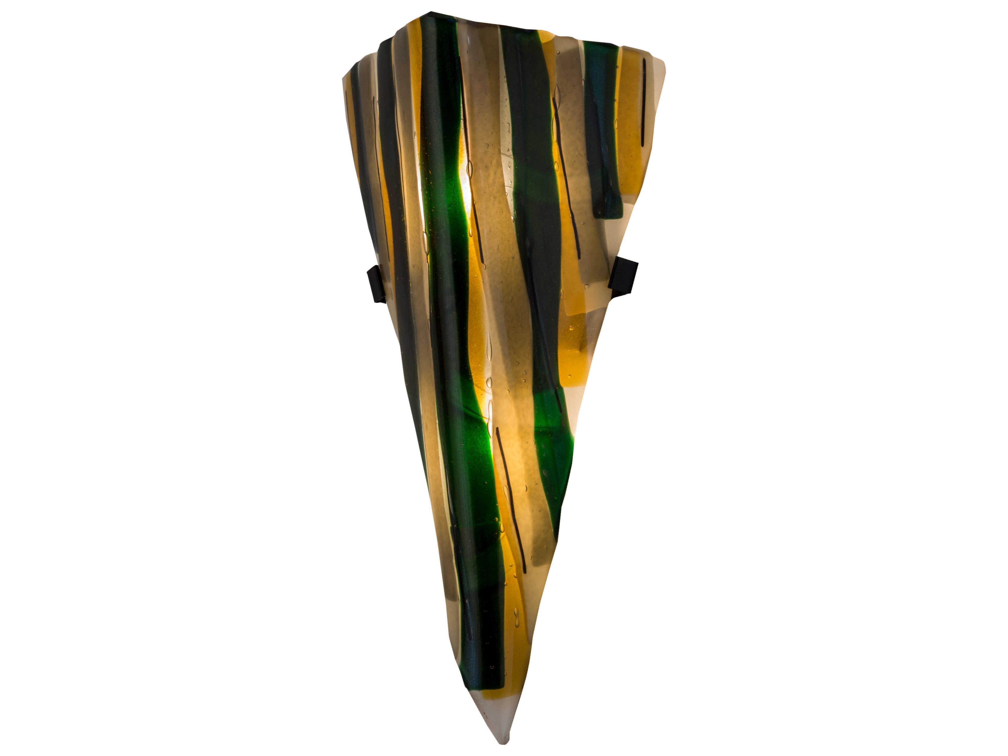 Meyda 2-Light Gold Glass Wall Sconce