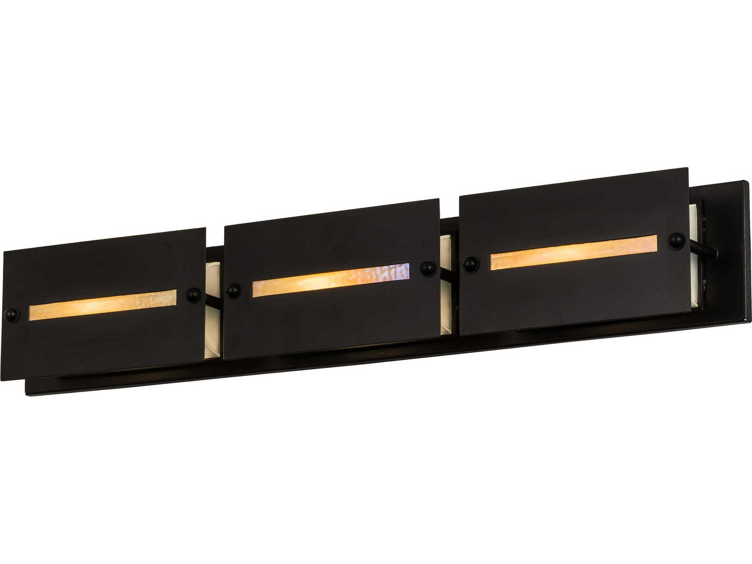 Meyda Moss Creek 3-Light Black Glass Vanity Light