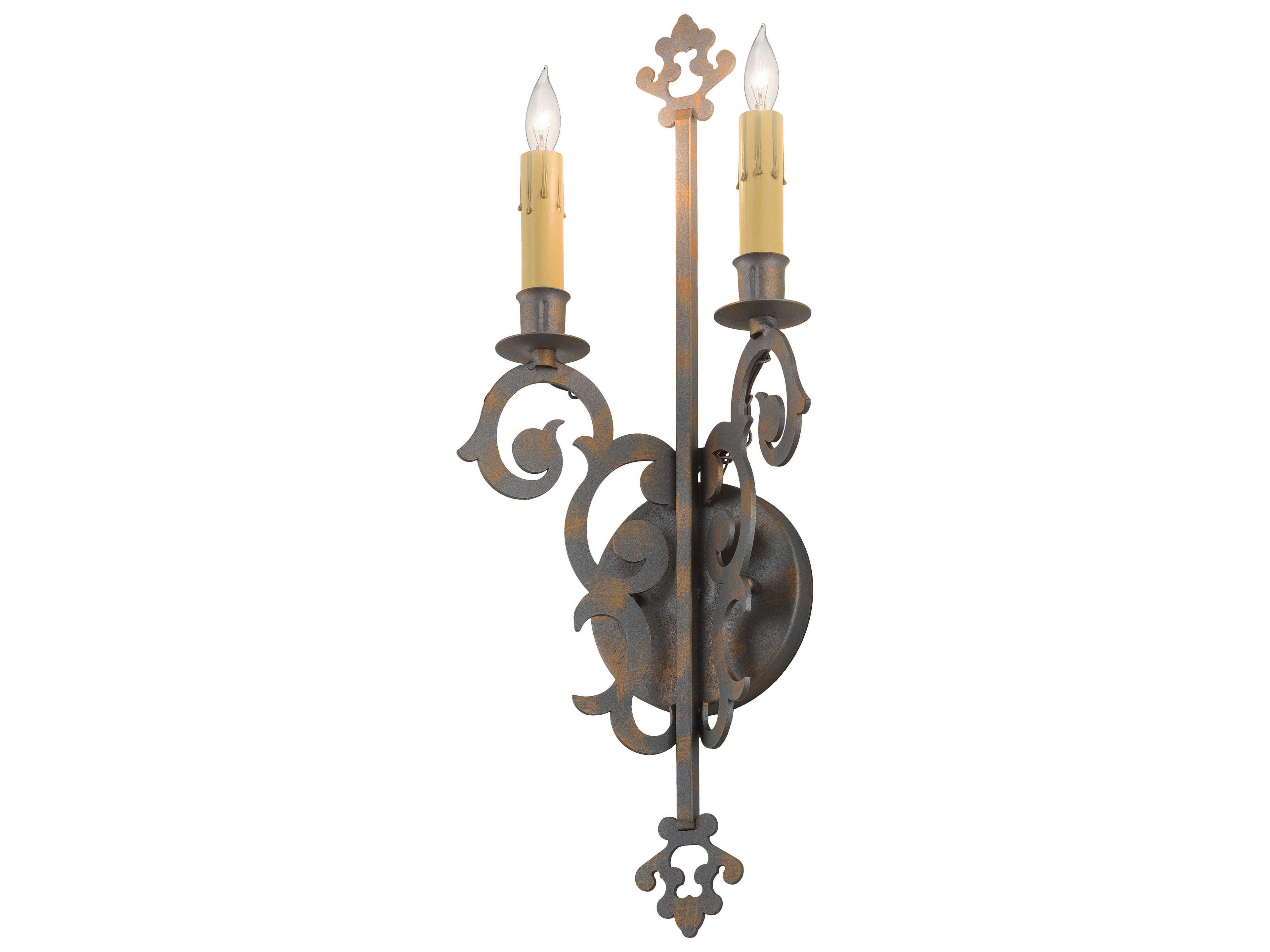 Meyda Aneila 2-Light Bronze Wall Sconce