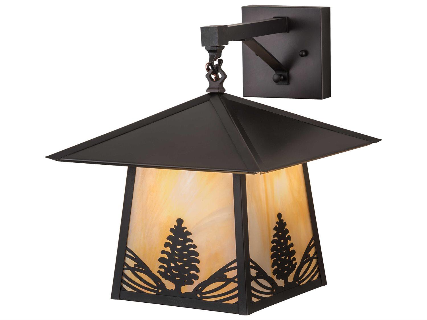 Meyda Mountain Pine 1-Light Brown Glass Wall Sconce