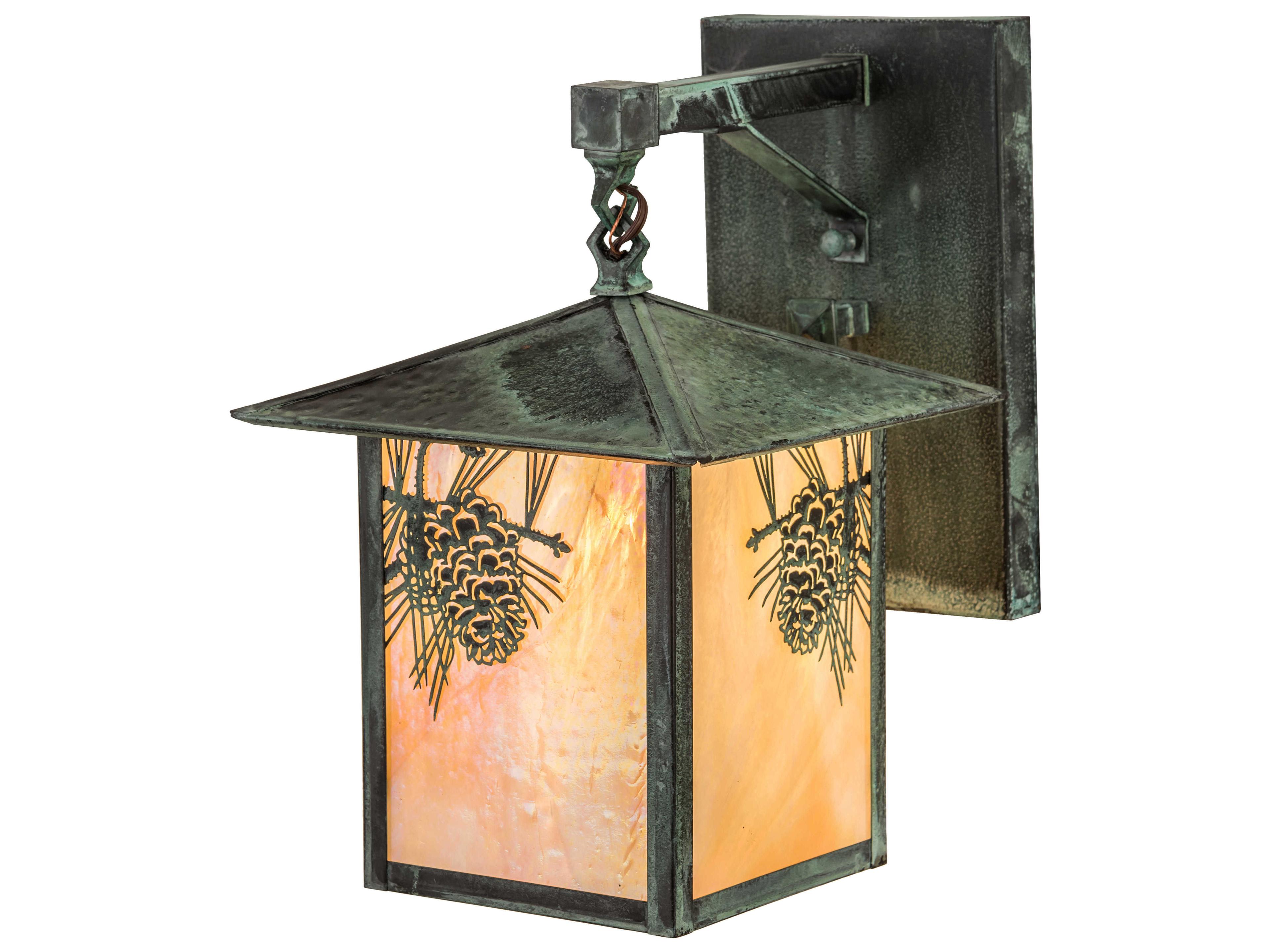 Meyda Seneca Winter Pine 1-Light Green Glass Wall Sconce