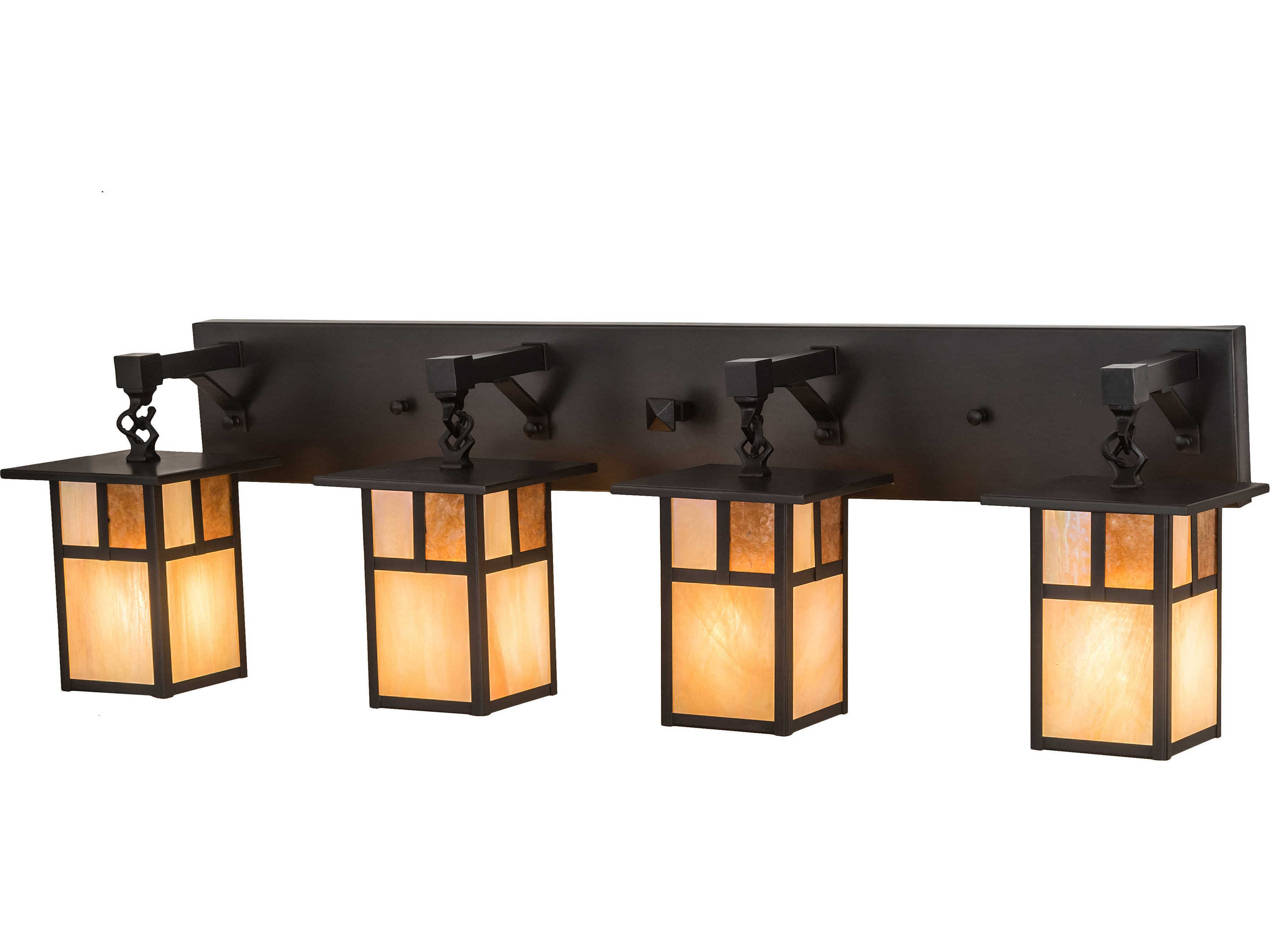 Meyda Hyde Park T Mission 4-Light Brown Glass Vanity Light