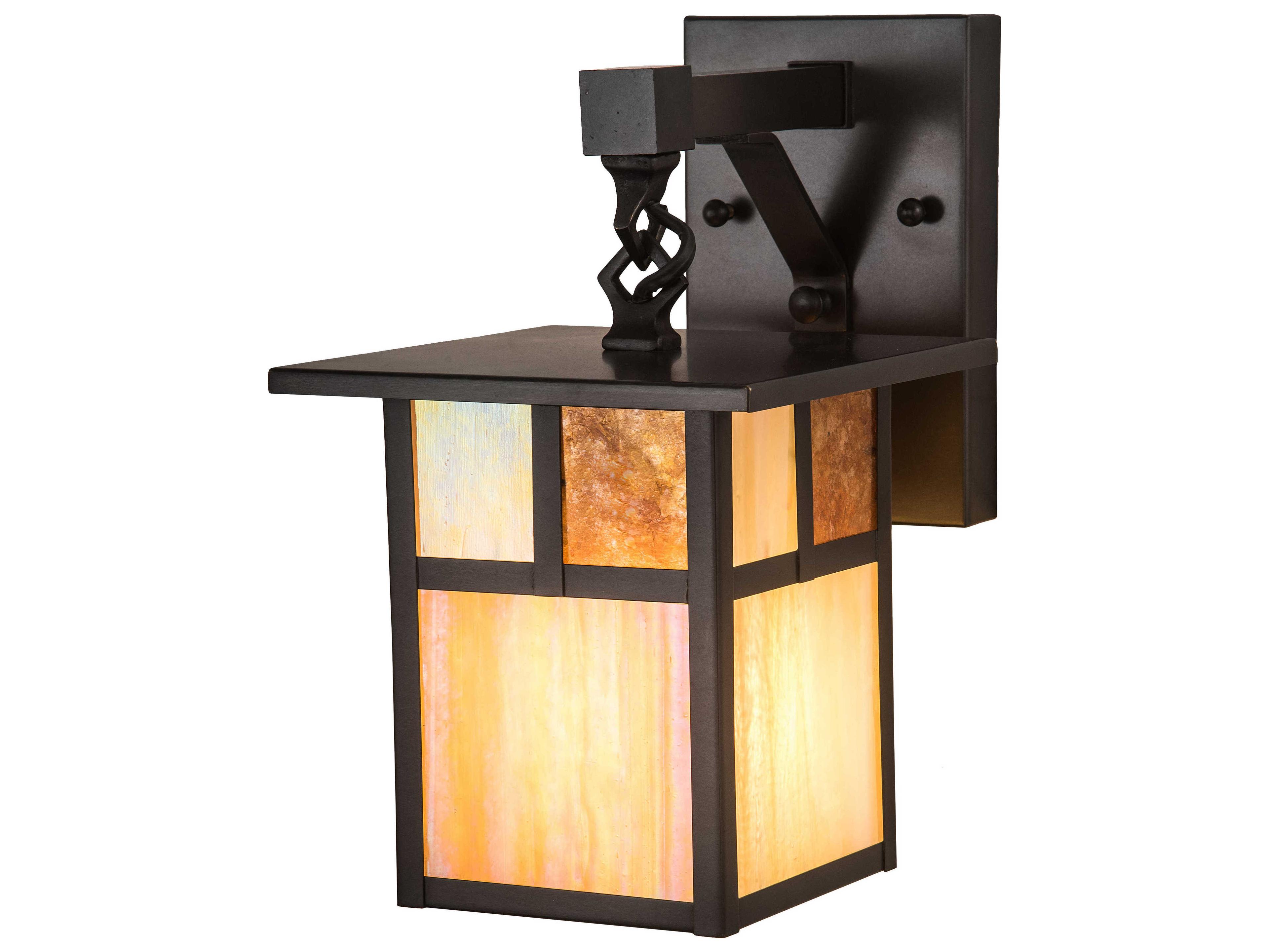 Meyda Hyde Park T Mission 1-Light Brown Glass Wall Sconce