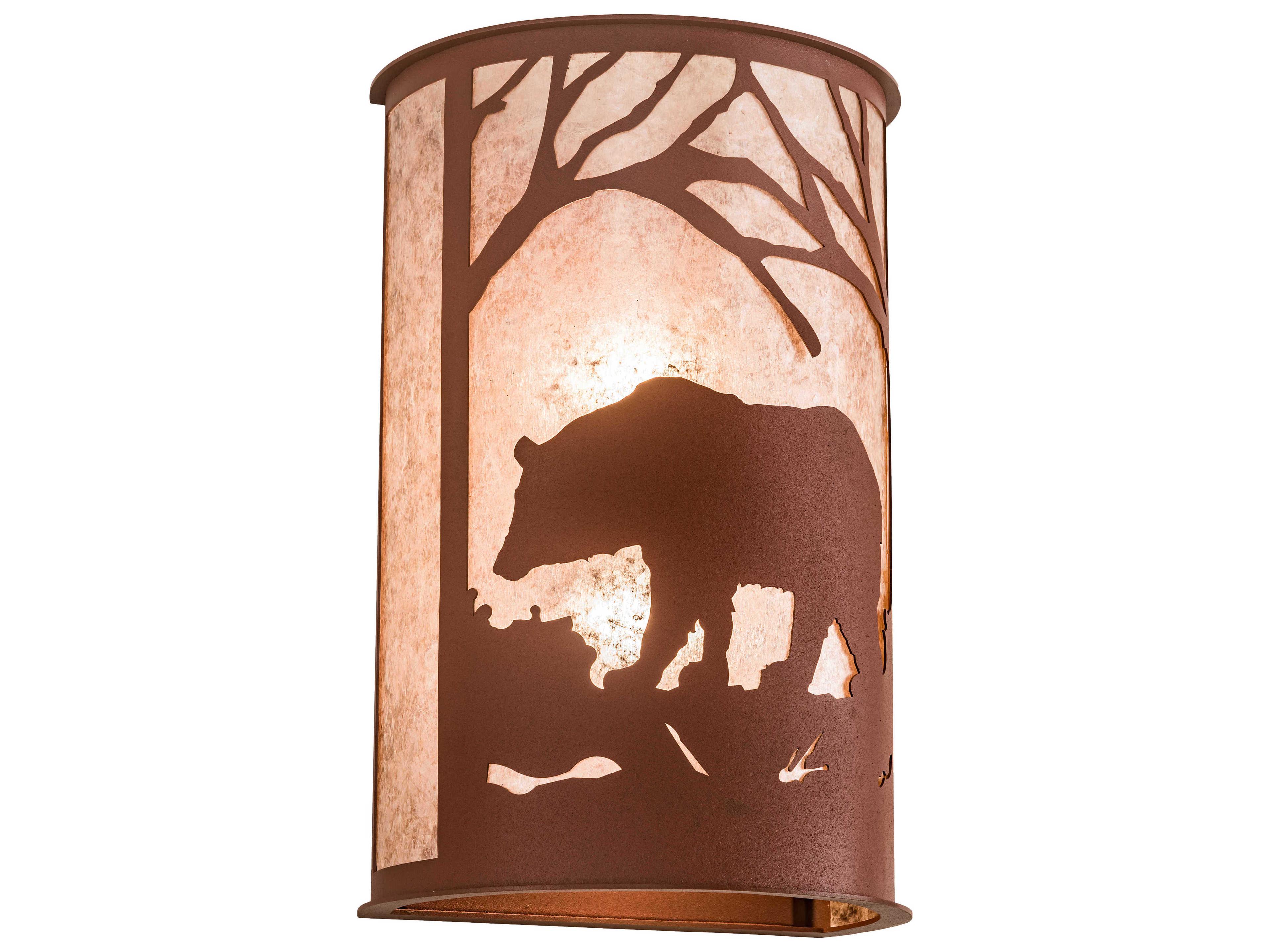 Meyda Bear At Dawn 2-Light Copper Wall Sconce