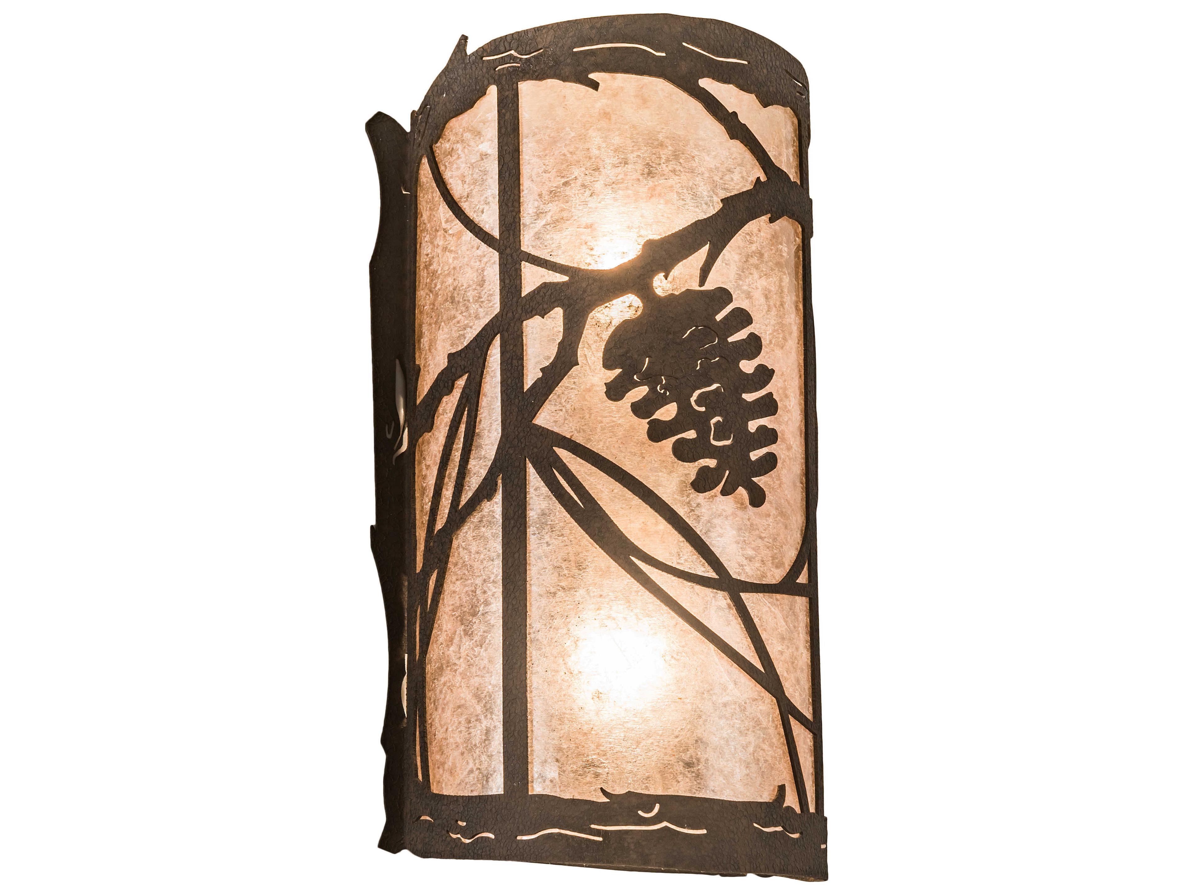 Meyda Whispering Pines 2-Light Brown Wall Sconce