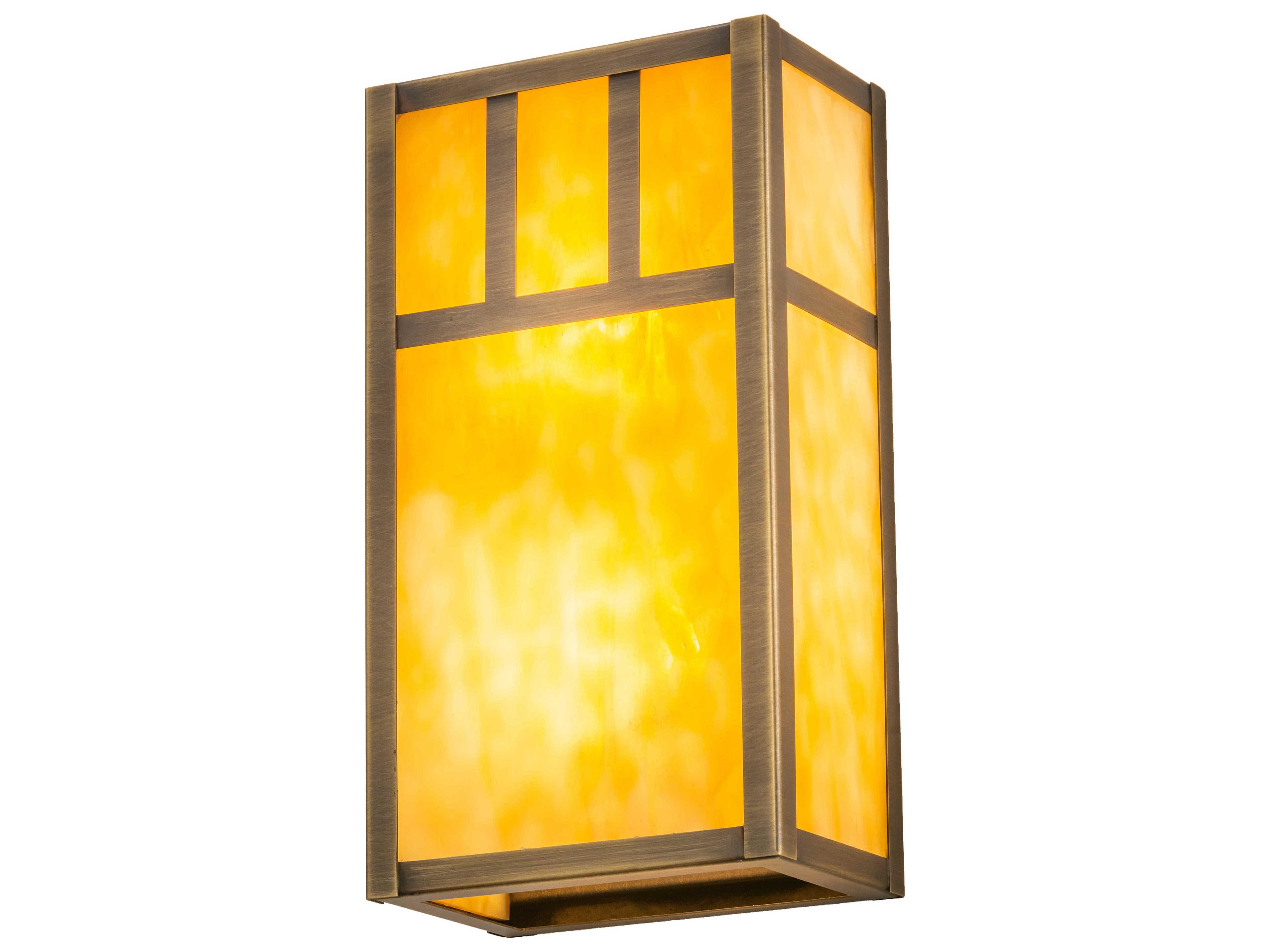 Meyda 2-Light Brass Glass Wall Sconce