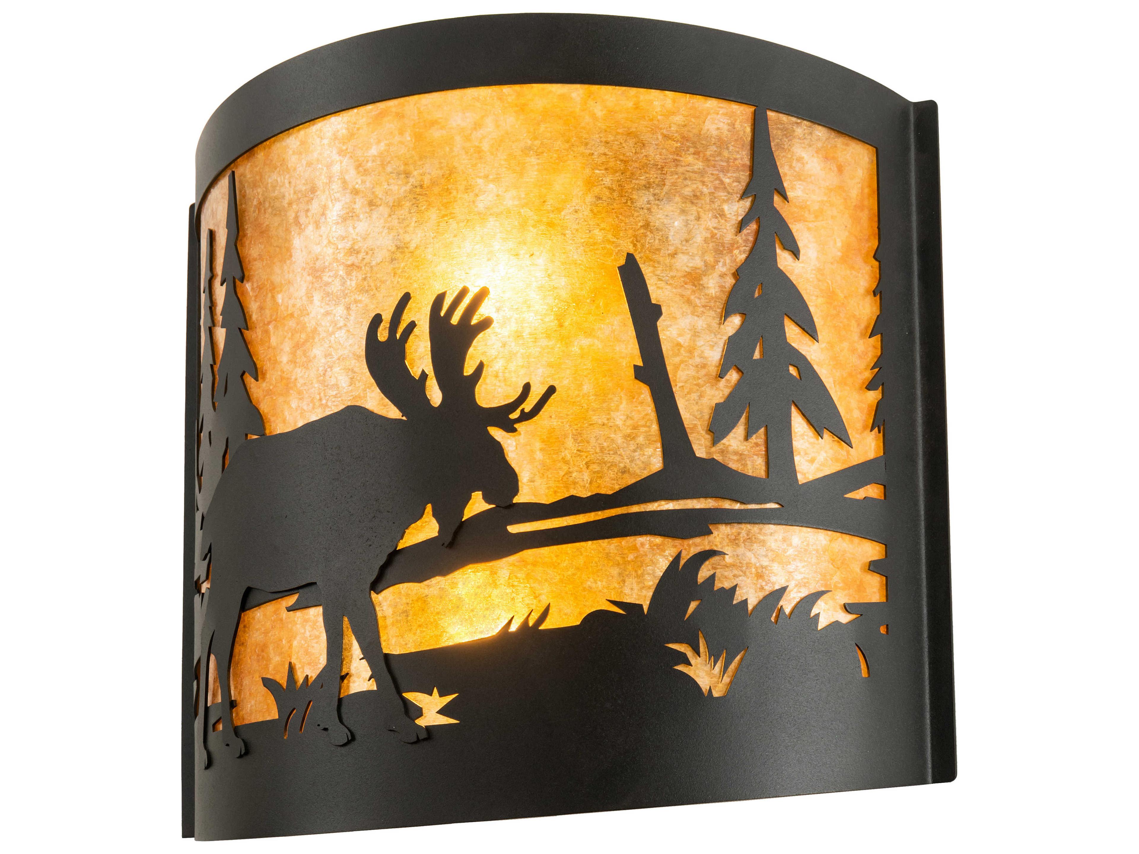 Meyda 2-Light Black Wall Sconce