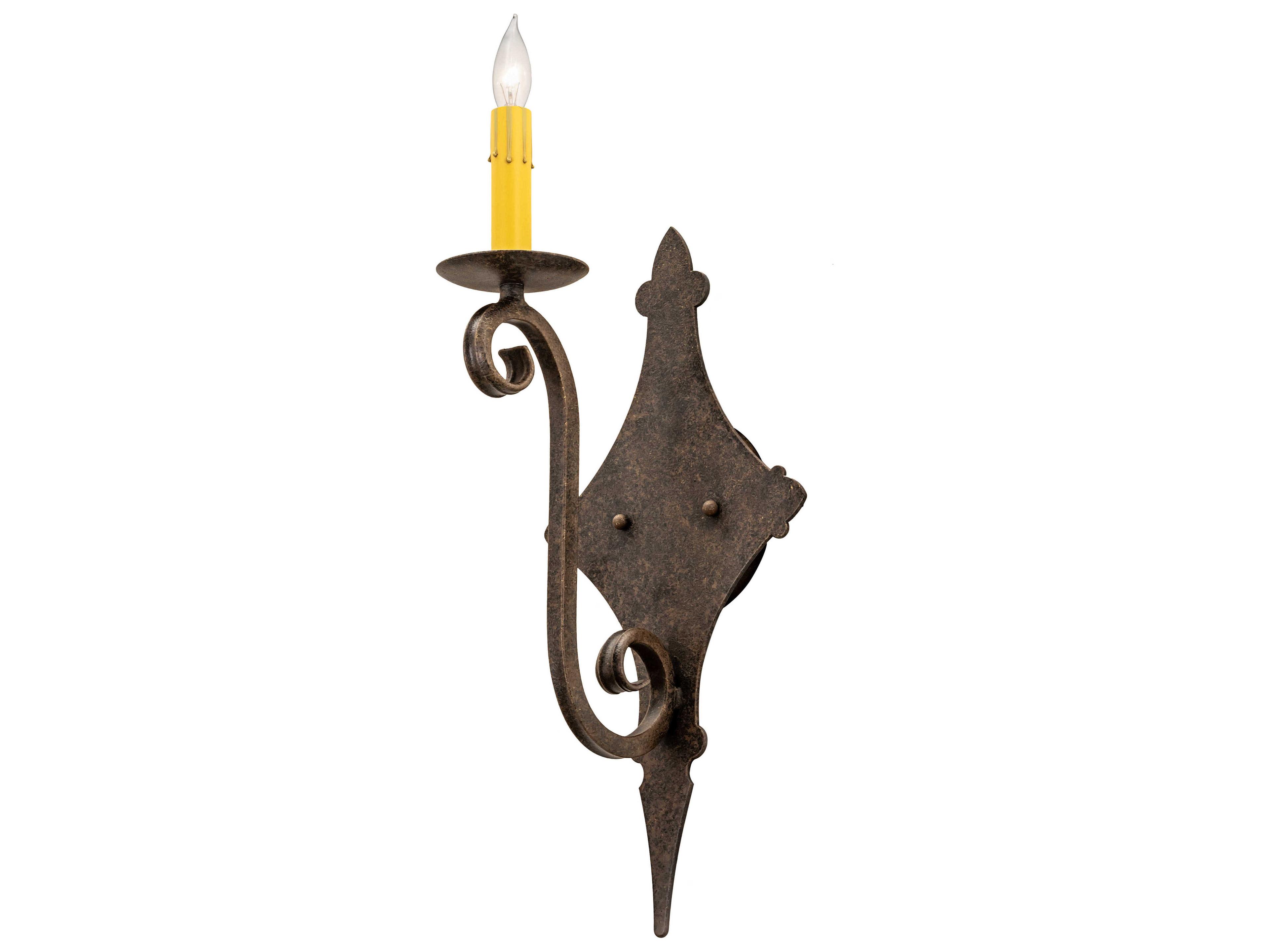 Meyda Angelique 1-Light Antique Black Wall Sconce