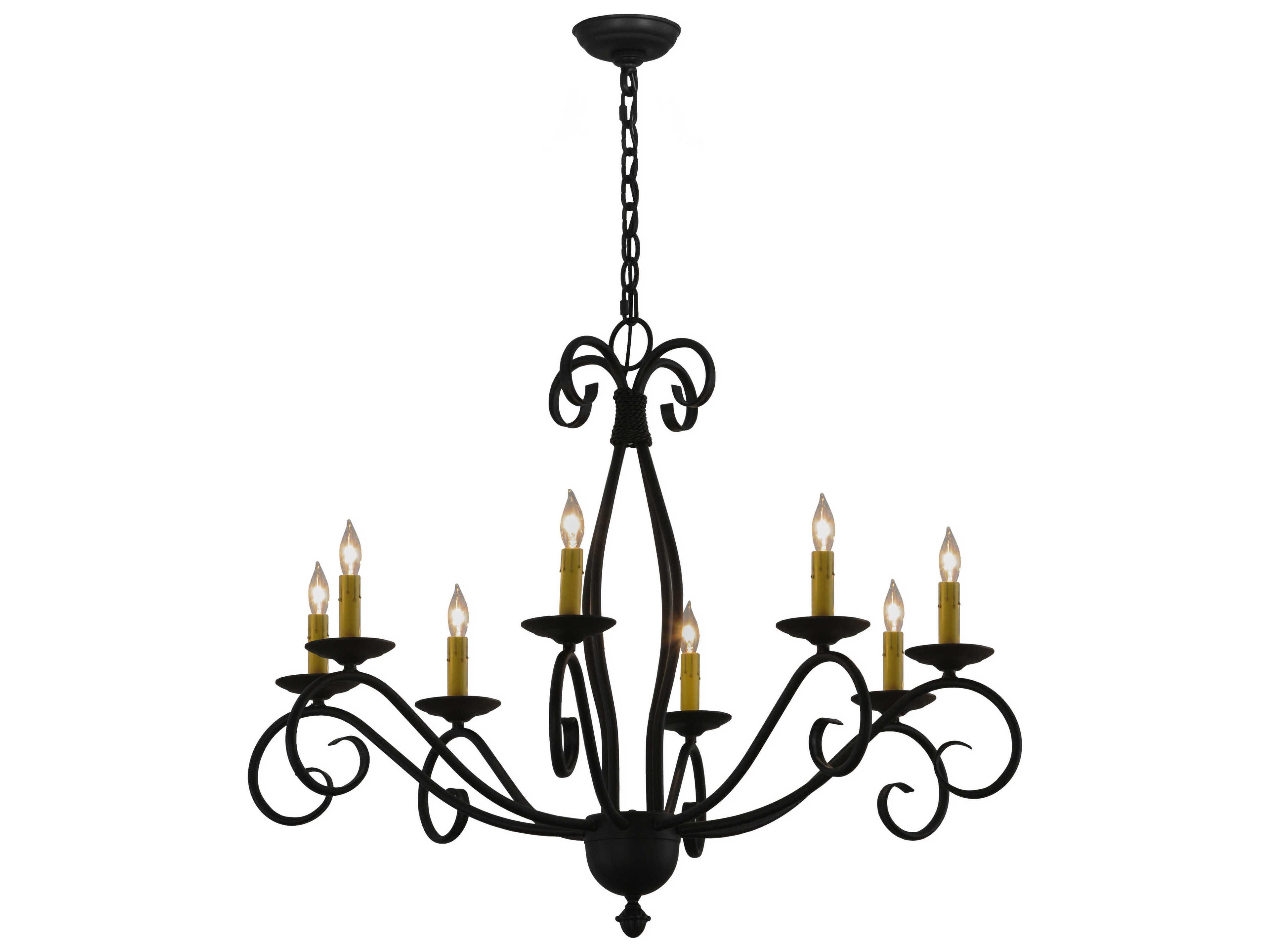 Meyda Sienna 8-Light Black Candelabra Chandelier