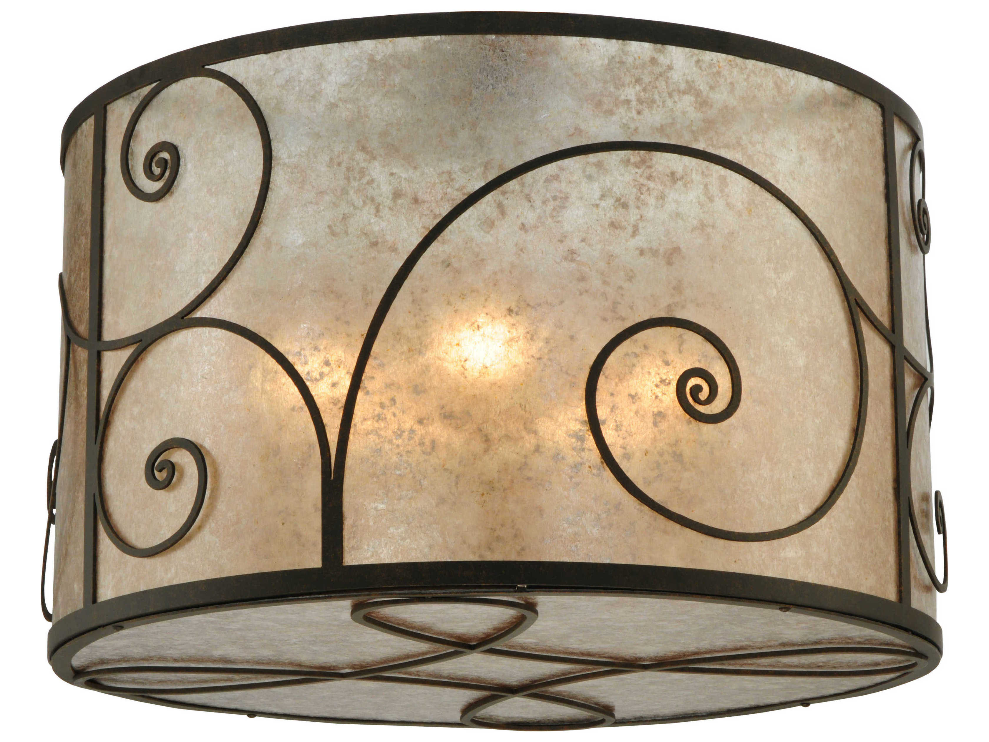 Meyda Victorian 5-Light Brown Drum Flush Mount