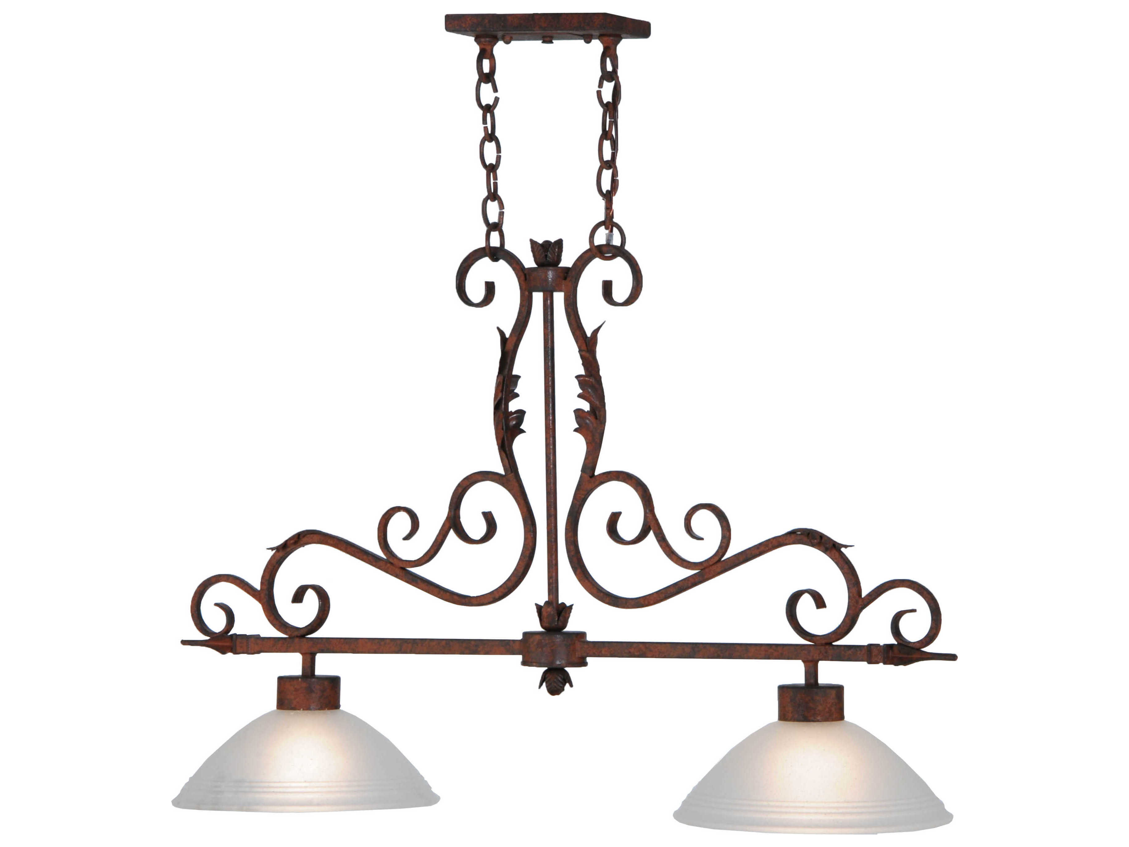 Meyda Victorian 2-Light Bronze Glass Bowl Island Pendant