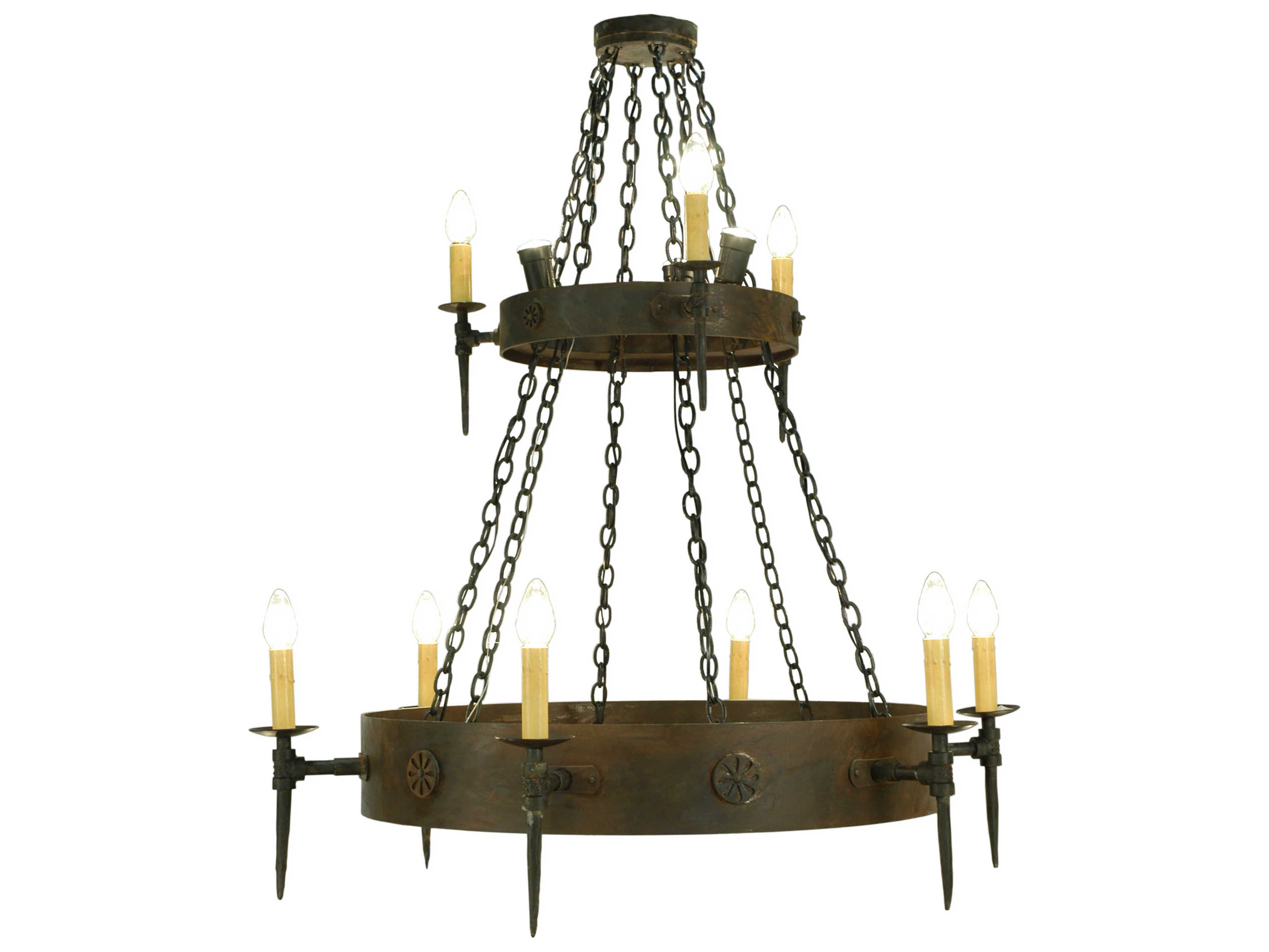 Meyda Warwick 3-Light Black Candelabra Round Tiered Chandelier